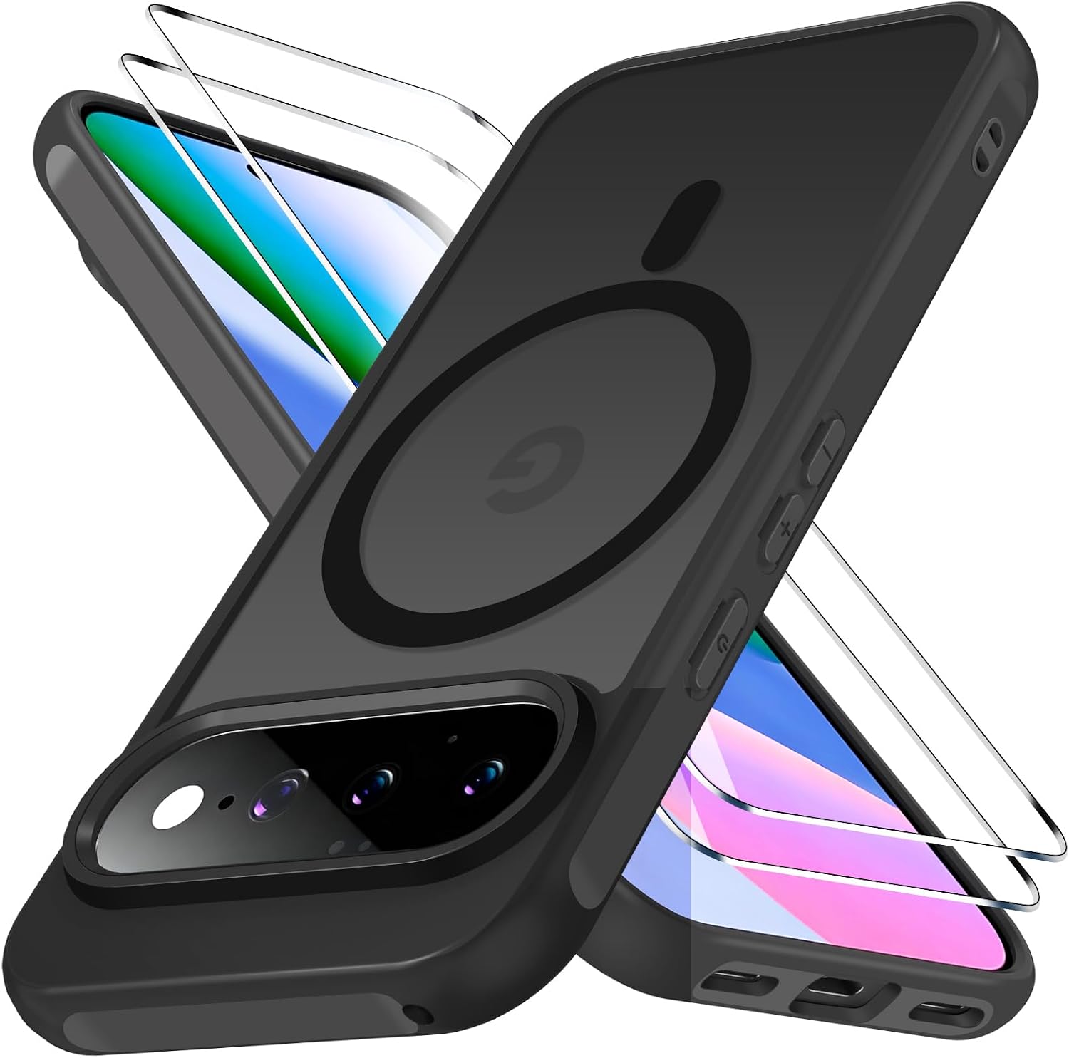 ivoler 3 in 1 Magnetisch Hülle für Google Pixel 11 Pro, Matt Schwarz