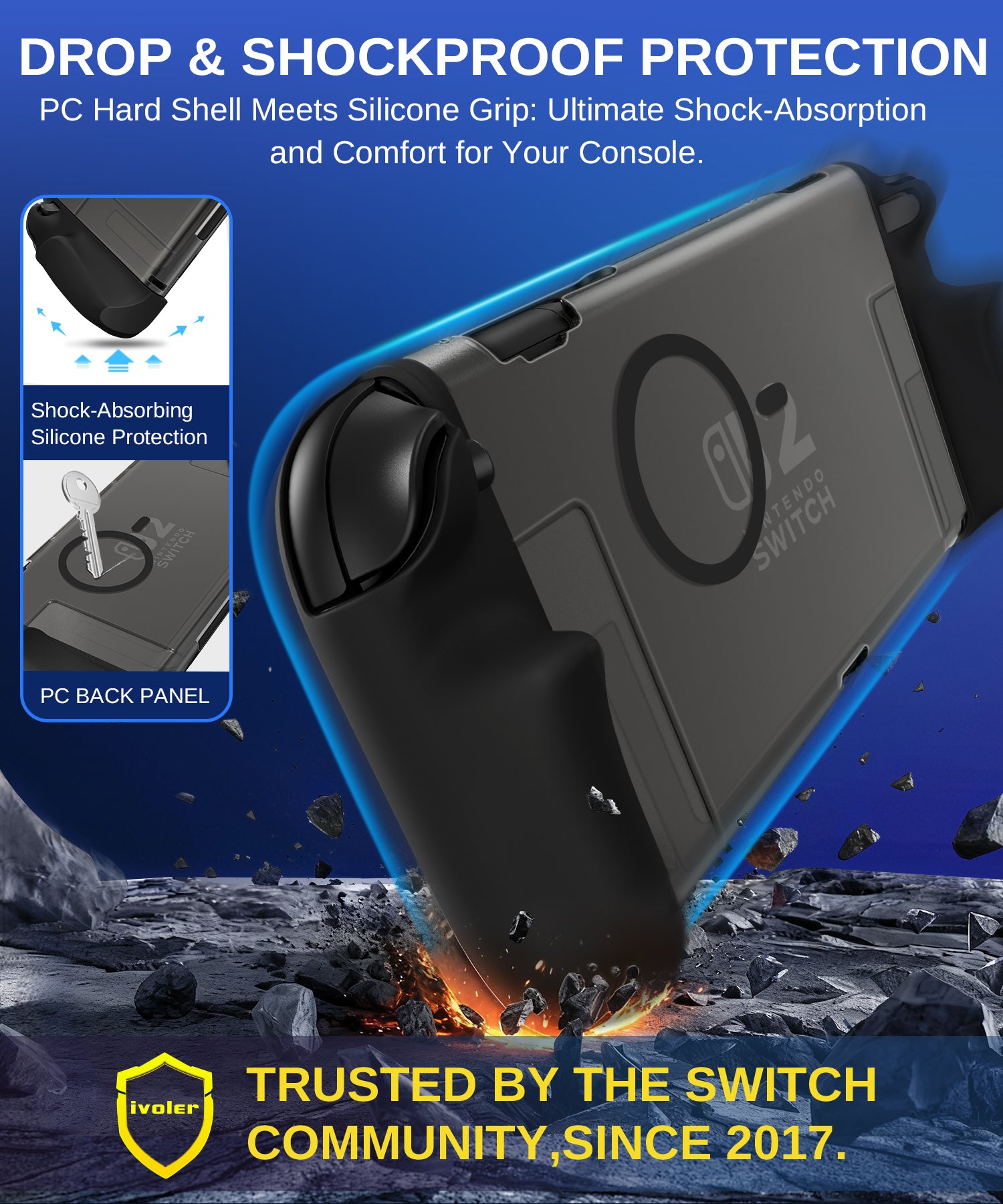 Dockable 5-in-1 MagSafe Grip Case for Nintendo Switch 2