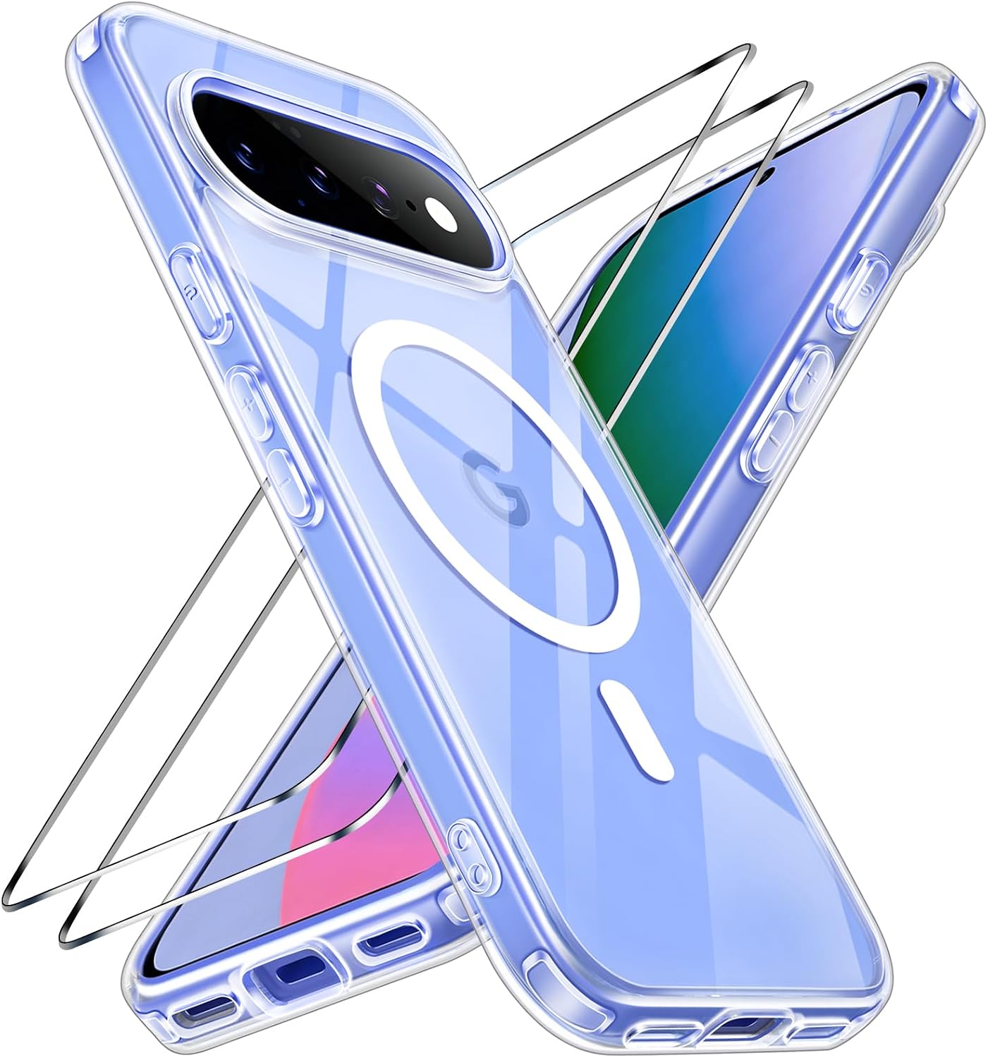 ivoler für Google Pixel 11 Hülle mit 2 Panzerglas, MagSafe, Transparent