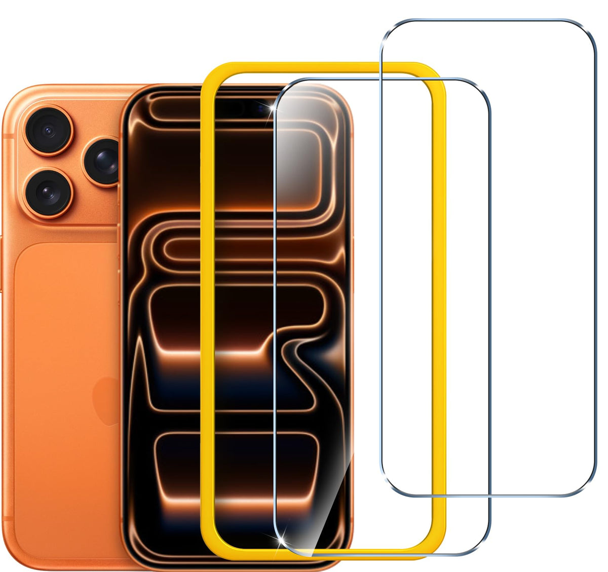 ivoler Protector de Pantalla Para iPhone 17 Pro Max, Incluye Marco de Instalaci¨®n F¨¢cil, Cristal Vidrio Templado Premium-2 Pack