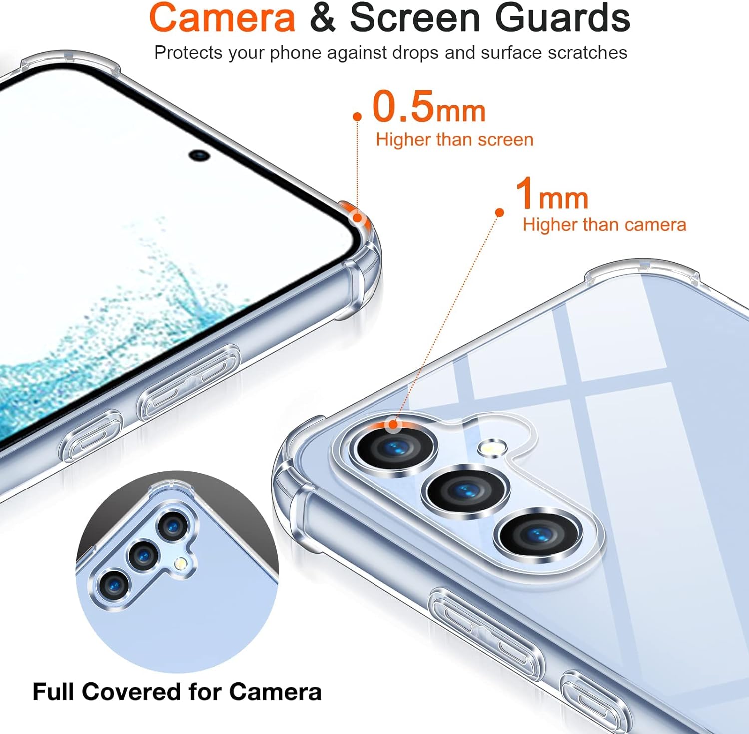 ivoler Clear Silicone Case for Samsung Galaxy A54 5G with Shockproof Protective Corners