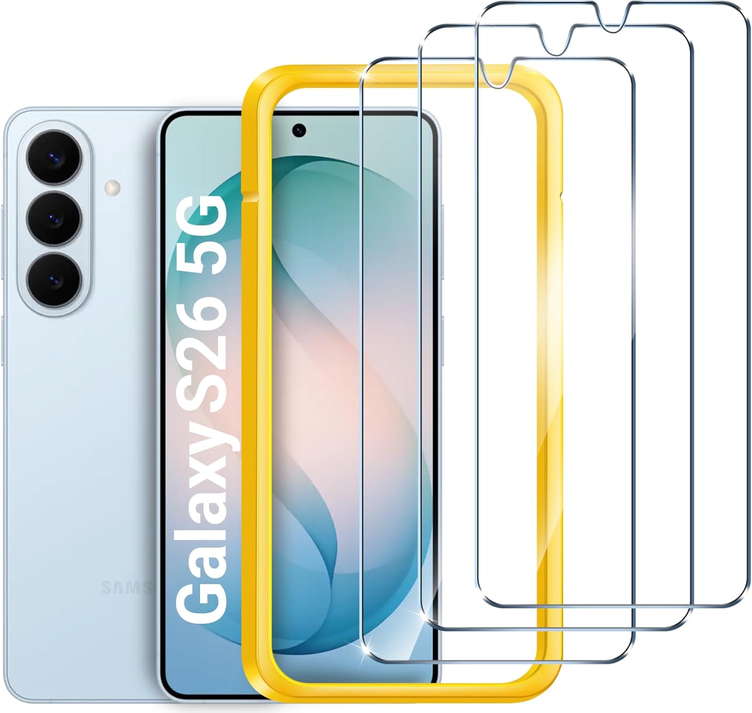 ivoler f¨¹r Samsung Galaxy S26 Panzer Schutz Glas, mit Einfache Installationswerkzeug, 9H H?rte Schutzfolie, HD-Klar, Kratzfest, Anti-Bl?schen, Anti-Fingerabdruck, Kompatibel mit H¨¹lle, 3 St¨¹ck