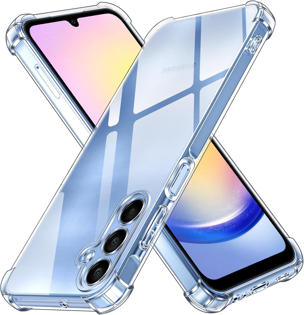 ivoler ¨¦tui en silicone transparent pour Samsung Galaxy A25 5G avec coins de protection antichocs, ¨¦tui de protection souple et transparent en TPU flexible, r¨¦sistant aux rayures