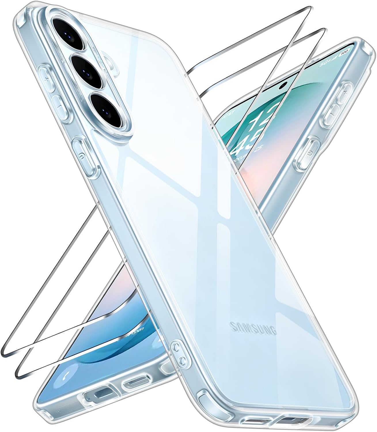 ivoler Nie Vergilbung HD Klar H¨¹lle f¨¹r Samsung Galaxy S26 FE 5G (Nicht f¨¹r S26), 1 Handyh¨¹lle mit 2 St¨¹ck Panzer Schutz Glas, Milit?rischer Sto?fest Transparent Schutzh¨¹lle D¨¹nn Durchsichtige Case