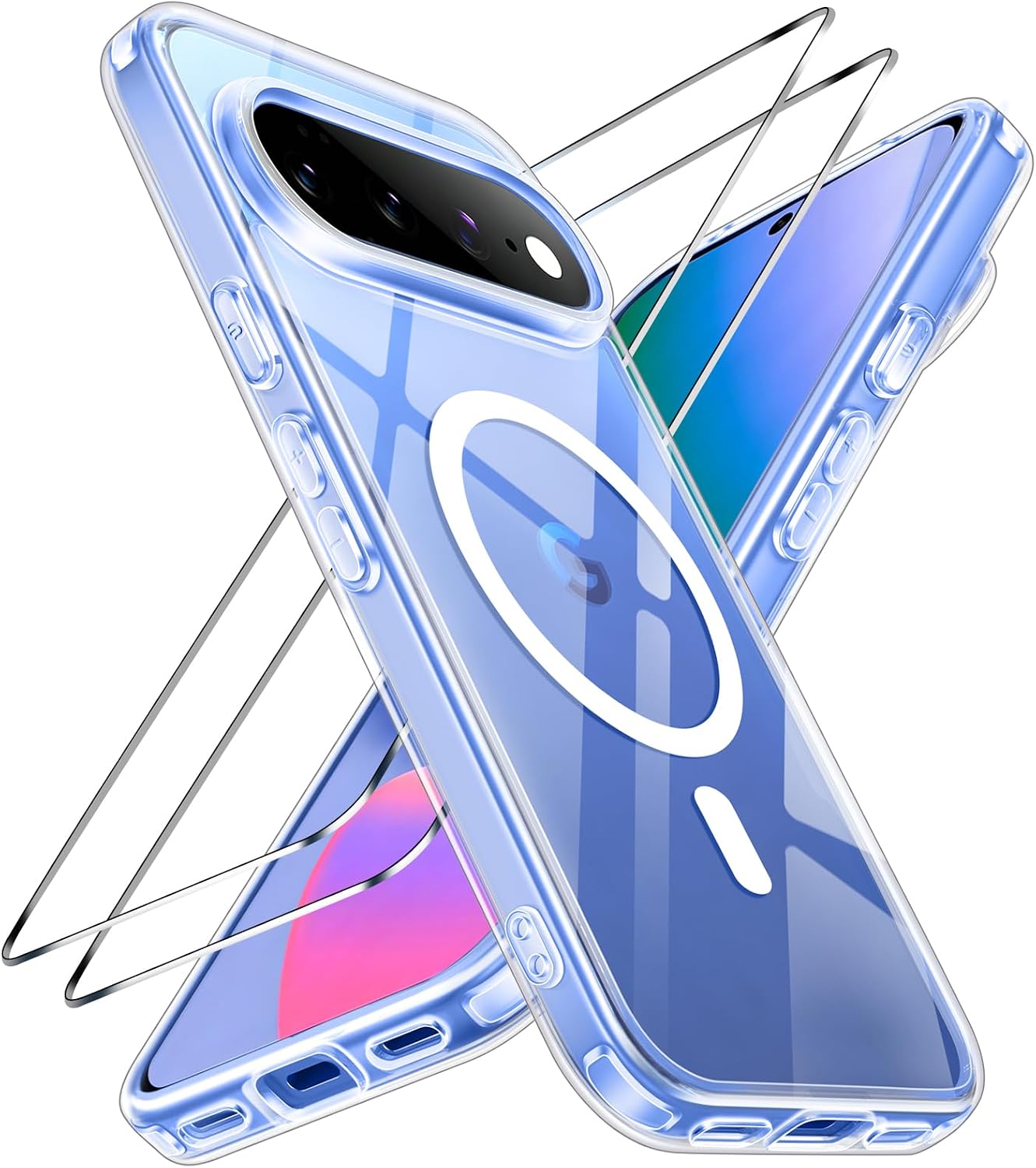 ivoler 3 in 1 Magnetisch Hülle für Google Pixel 11 Pro XL, Transparent