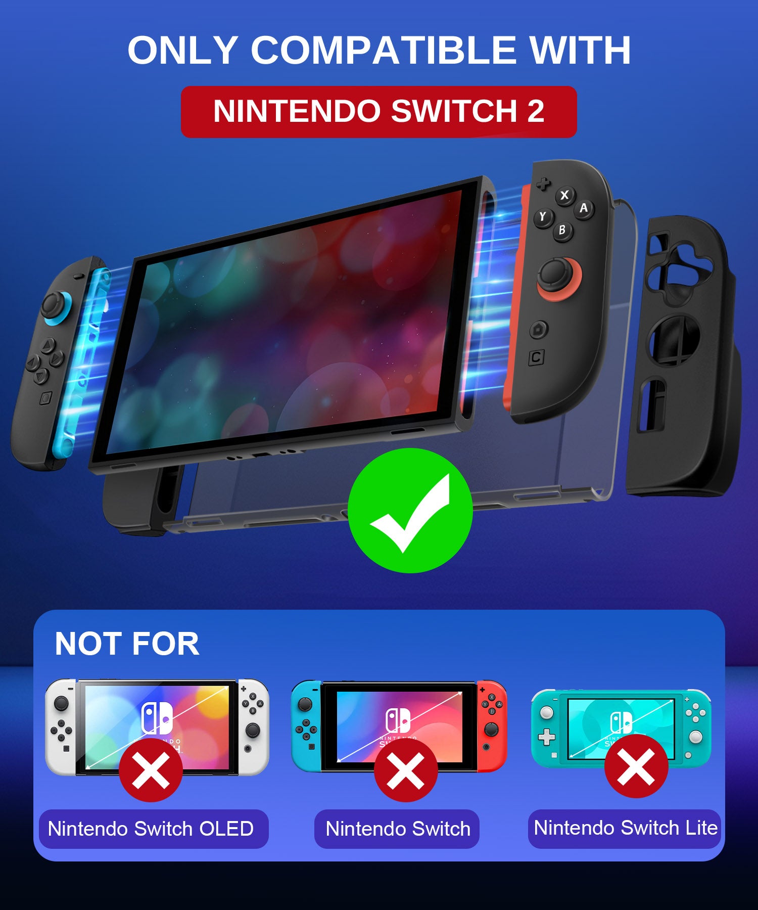 Dockable 5-in-1 MagSafe Grip Case for Nintendo Switch 2