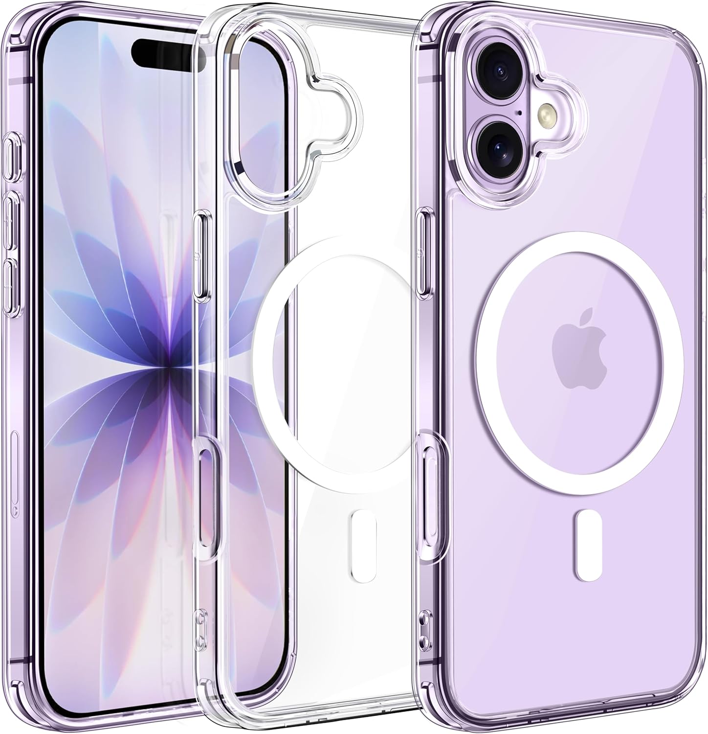 ivoler Magnetic Case for iPhone 17 6.3 inch, Never Yellowing, Military Protection, Shockproof, Scratch-Resistant, Transparent Protective Case - Clear