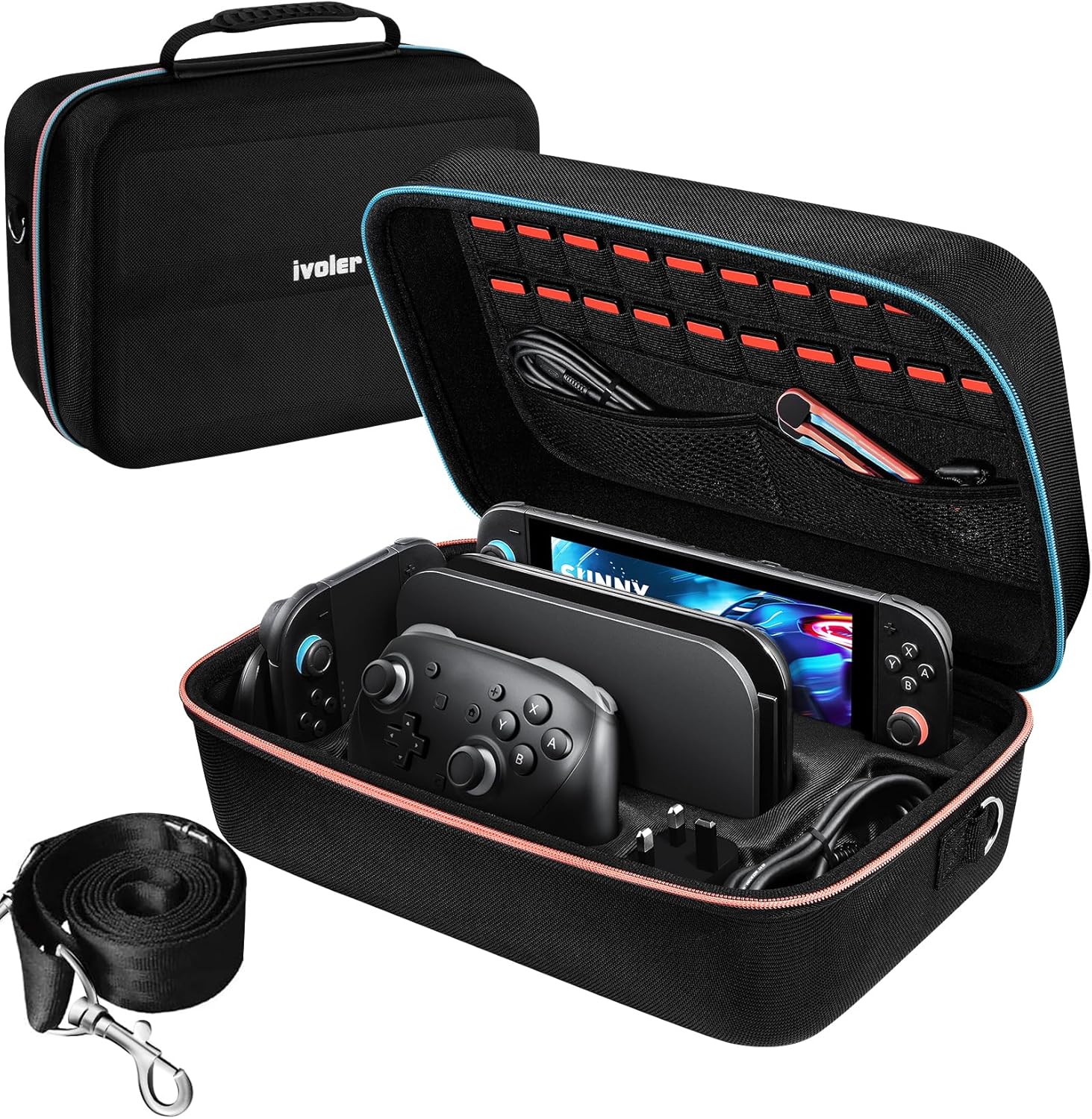 iVoler Custodia di Trasporto compatibile con Nintendo Switch 2 Modella (2025), Case da Viaggio Rigido Deluxe per Console Switch, Dock Switch, Caricabatteria Originale, Gioco e Altri Accessori