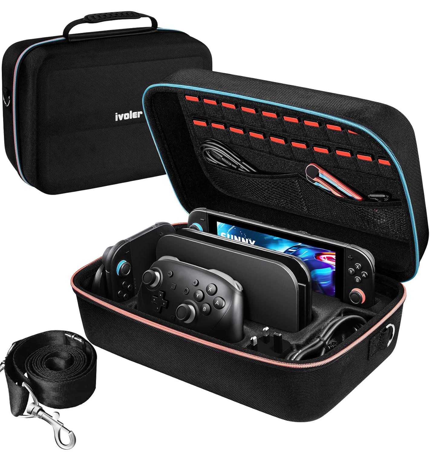 ivoler Tasche Kompatibel mit Nintendo Switch 2 Model 2025, Deluxe Harte Tragetasche Schutz Portable Schutzh¨¹lle H¨¹lle Schutztasche f¨¹r Switch 2 Konsolle, und Andere Zubeh?r