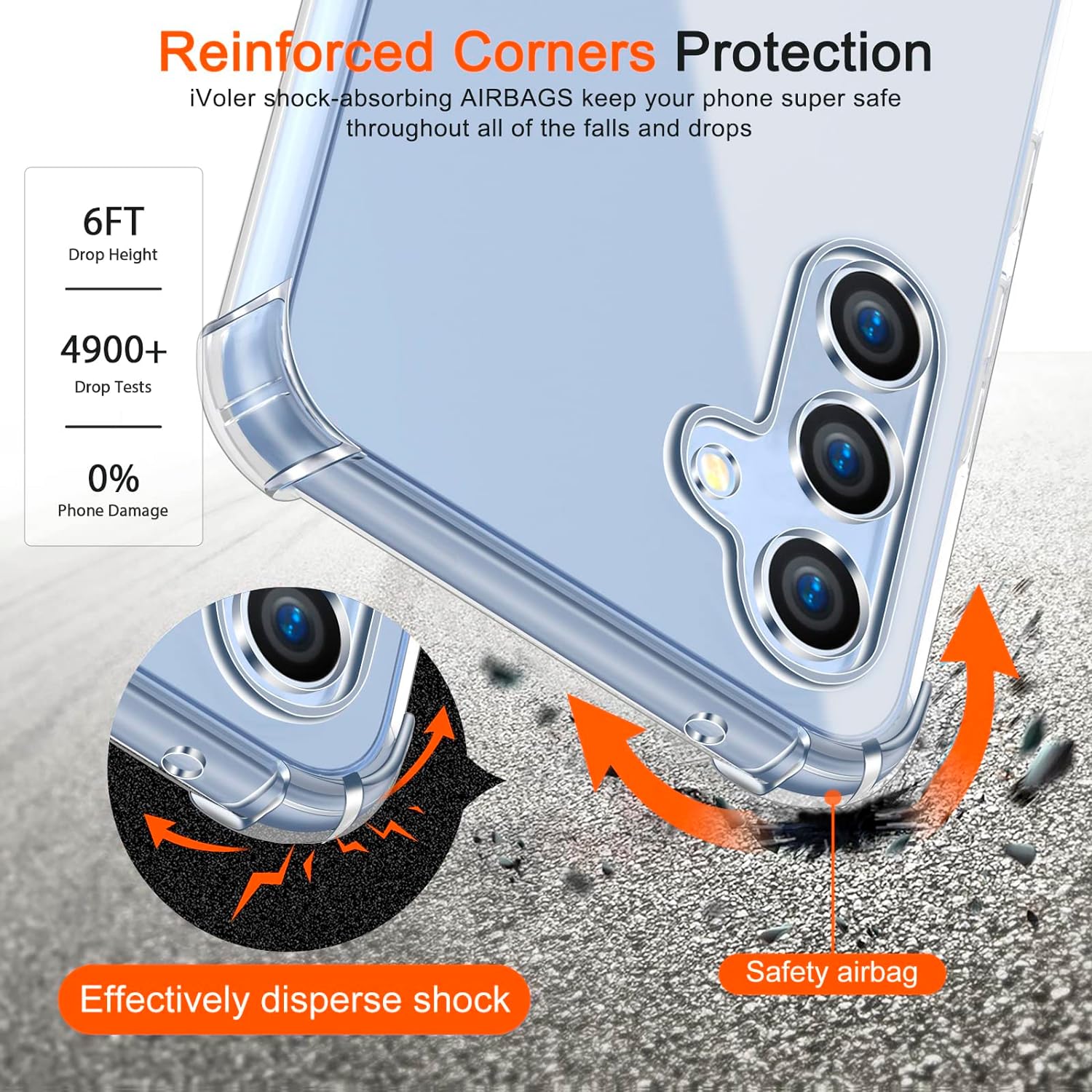 ivoler Clear Silicone Case for Samsung Galaxy A54 5G with Shockproof Protective Corners