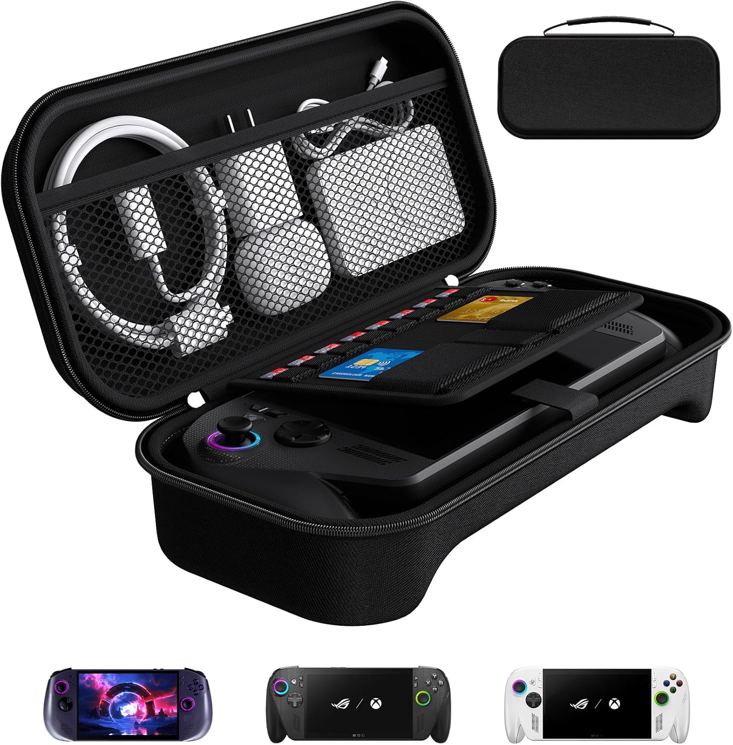 ivoler Etui kompatybilne z ASUS ROG Xbox Ally/ROG Xbox Ally X (7") ¨C Portable Hard Shell, miejsce na 8 gier i akcesoria, odporne na uderzenia i przyjazne w podr¨®?y