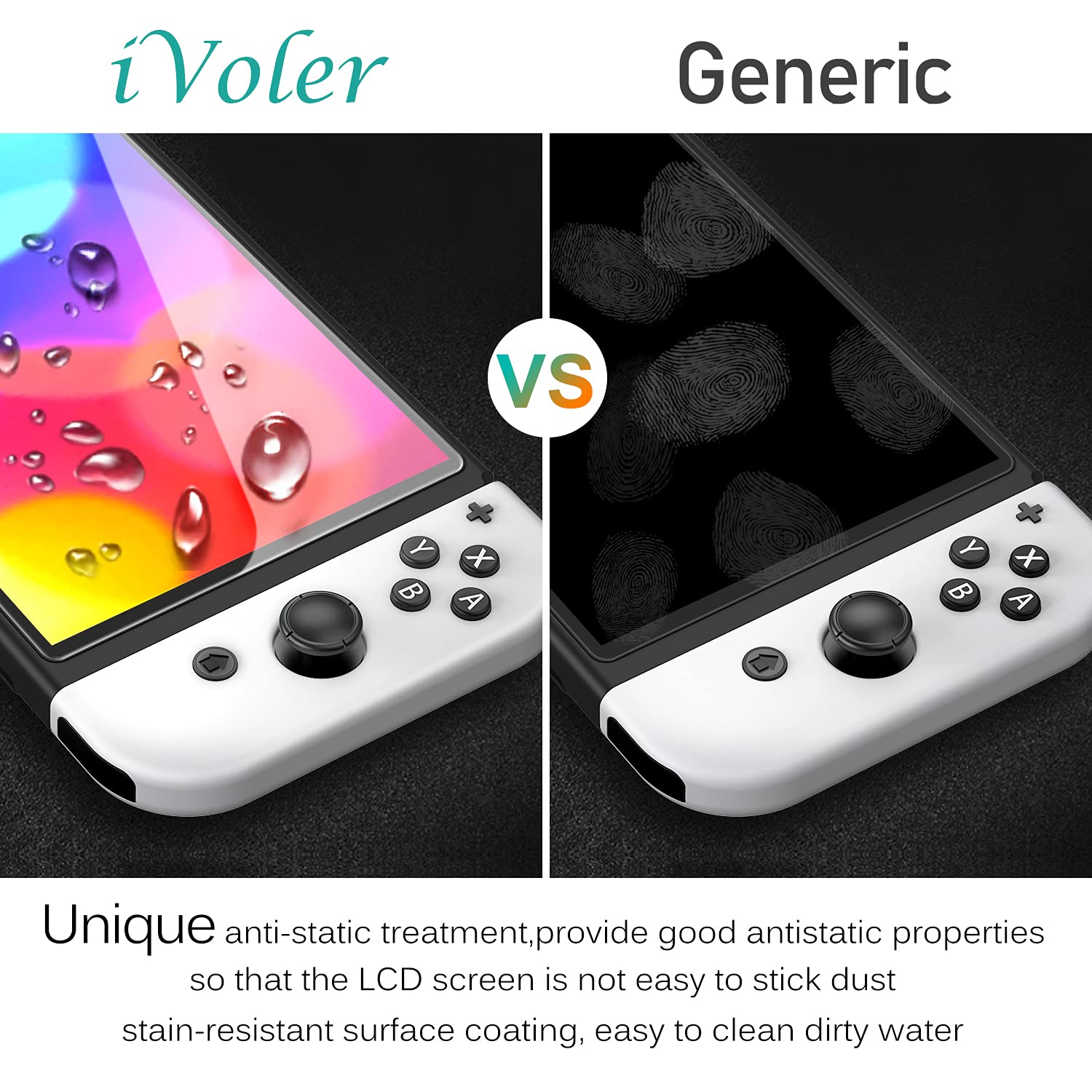 ivoler 4 Pack Screen Protector Compatible with Nintendo Switch OLED Model 7 '' 2021 with Alignment Frame Tool, Tempered Glass Protection Film - without air bubbles -Ultra Resistant Hardness 9H