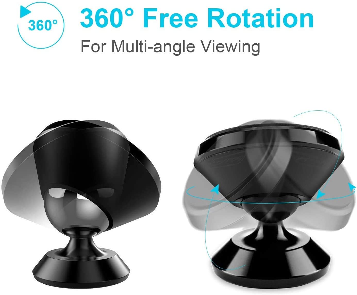 ivoler Soporte Móvil Coche, 2 Pack Soporte Magnético Móvil Coche Aluminio con 4 Pegatinas Metalicas