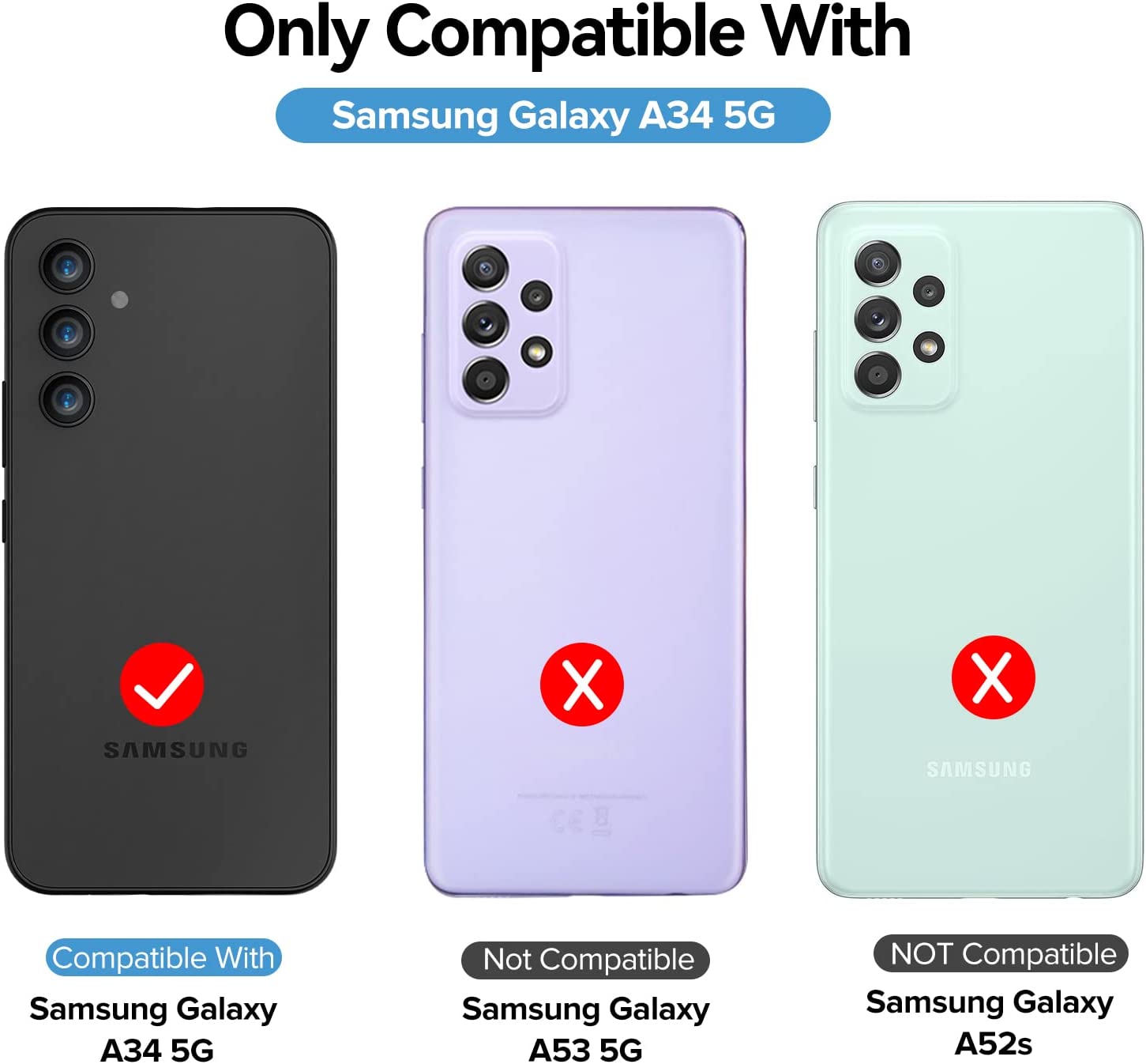 iVoler 3+3 Pezzi Vetro Temperato per Samsung Galaxy A34 5G