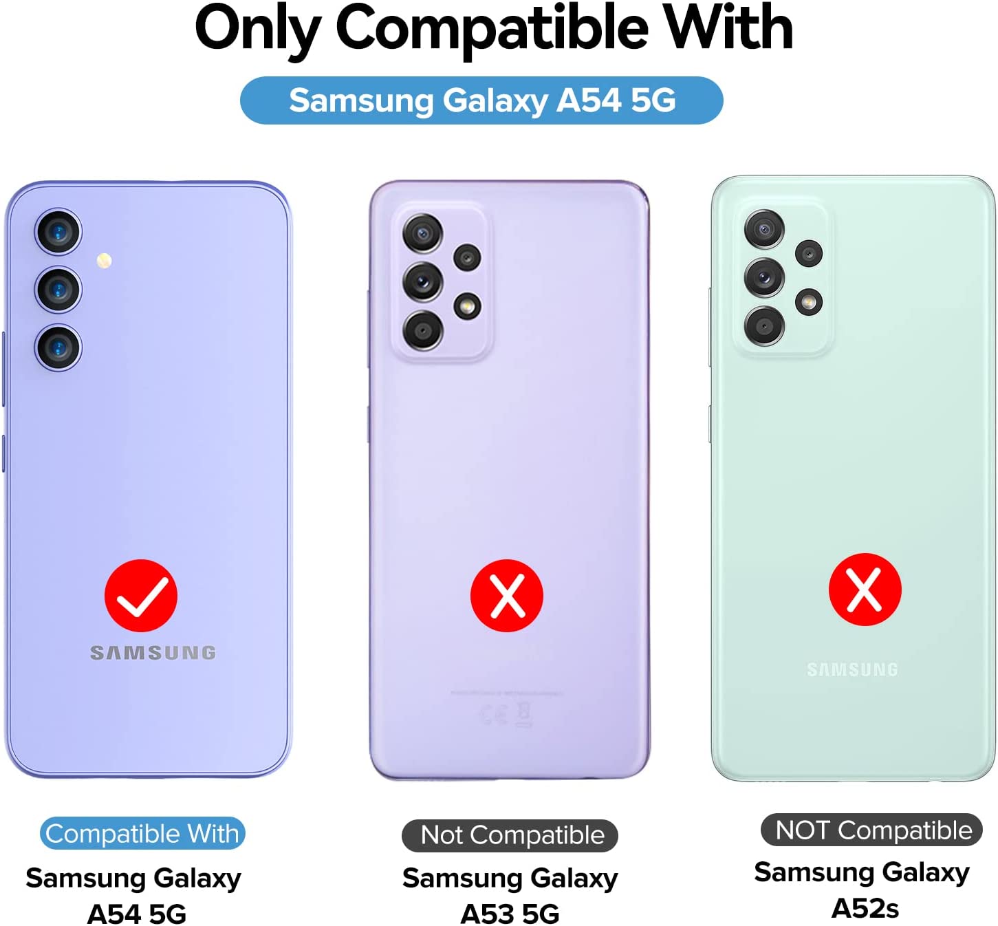 ivoler 3 Piezas Protector de Pantalla para Samsung Galaxy A54 5G con 3 Piezas Protector de Lente de Cámara y Marco de Instalación