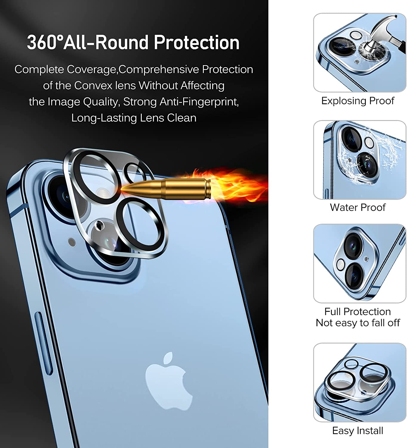 ivoler iPhone 14 Screen Protector and Camera Lens Screen Protector with Alignment Frame