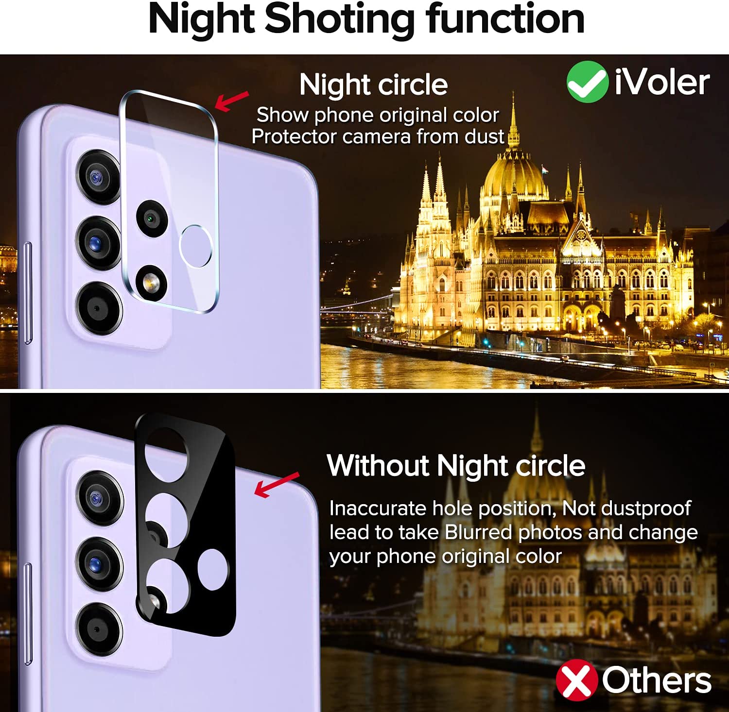 ivoler 4+2 Stück Panzer Schutz Glas für Samsung Galaxy A52 5G / A52 4G / A52S 5G