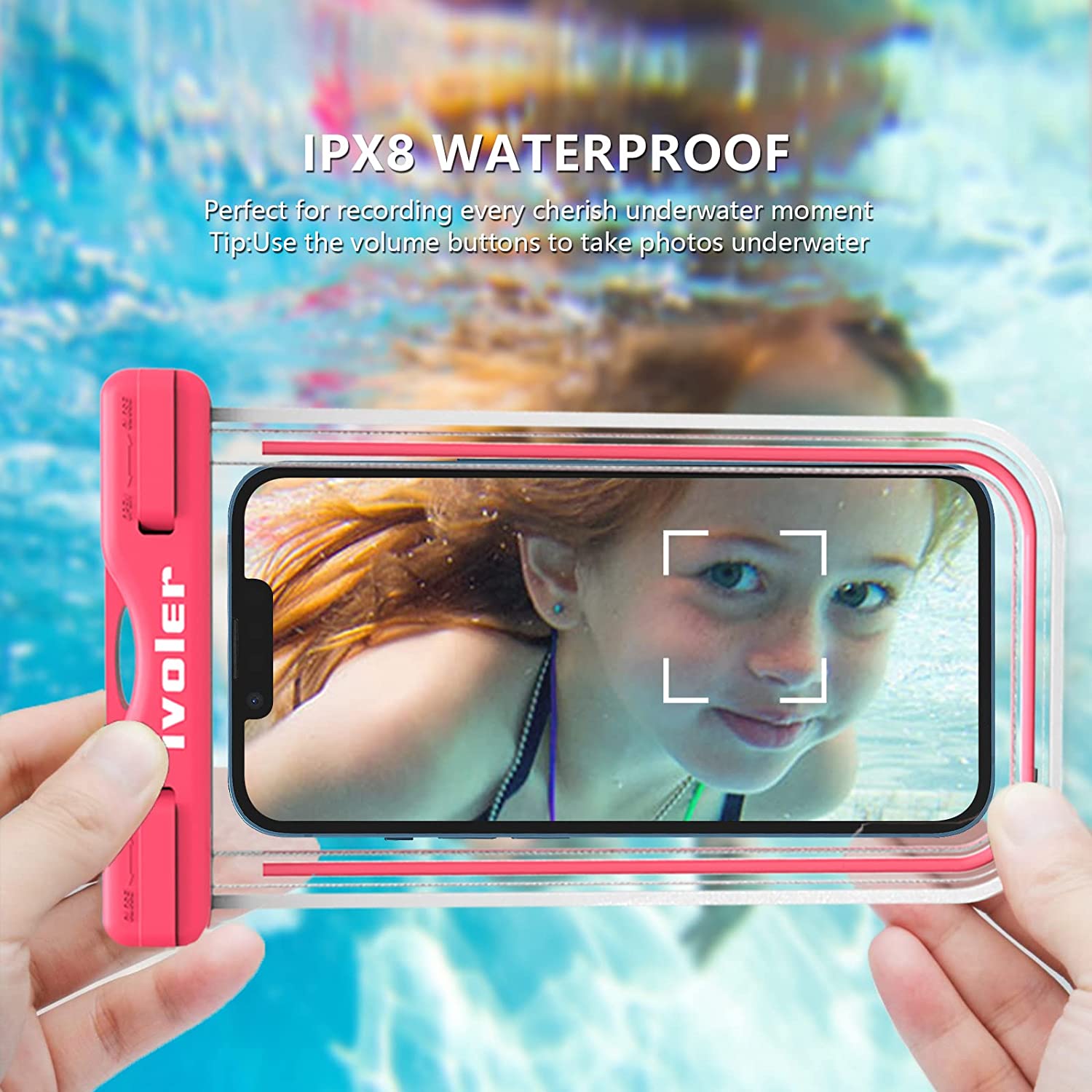 ivoler Waterproof Phone Pouch, 4-Pack IPX8 Universal Fluorescent Design Waterproof Case Dry Bag