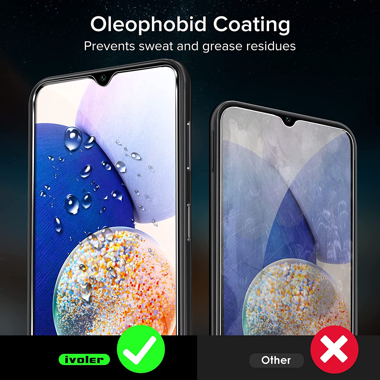 ivoler 3 Pack Screen Protector Tempered Glass for Samsung Galaxy A14