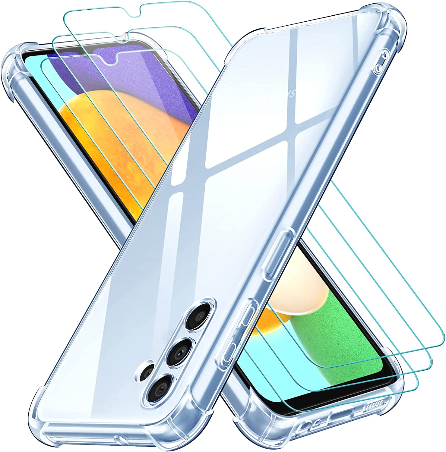 ivoler Coque pour Samsung Galaxy A13 5G / A04S avec 3 Pièces Protectio