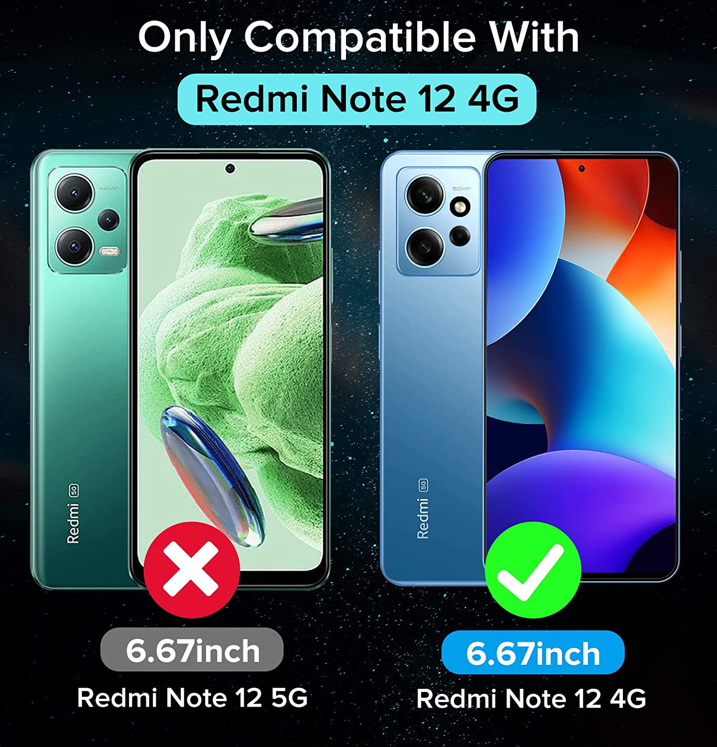 ivoler 3 Piezas Protector de Pantalla para Xiaomi Redmi Note 12 4G