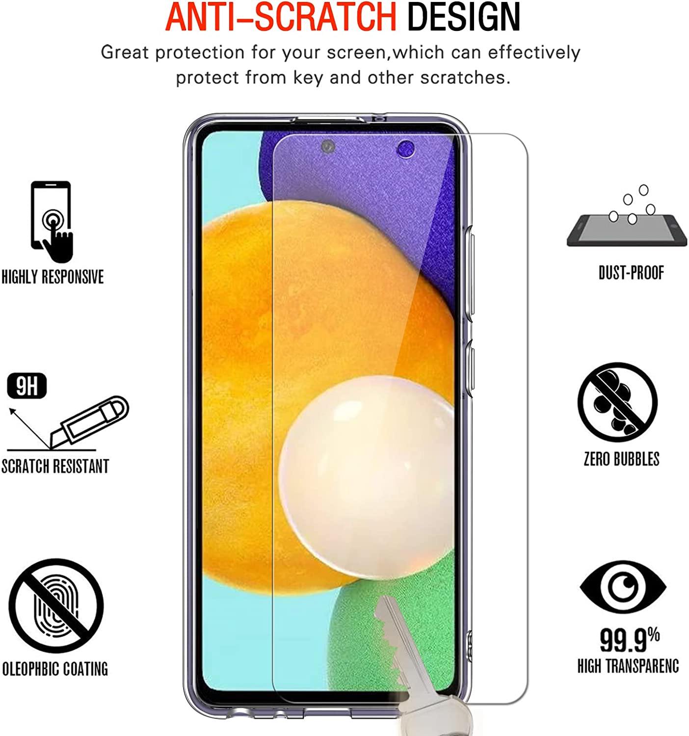 Case and Tempered Glass Screen Protector for Samsung Galaxy A52 5G / 4G / Galaxy A52S 5G