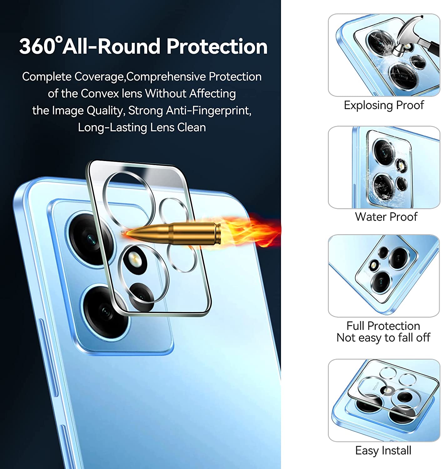 ivoler 3 Piezas Protector de Pantalla para Xiaomi Redmi Note 12 4G