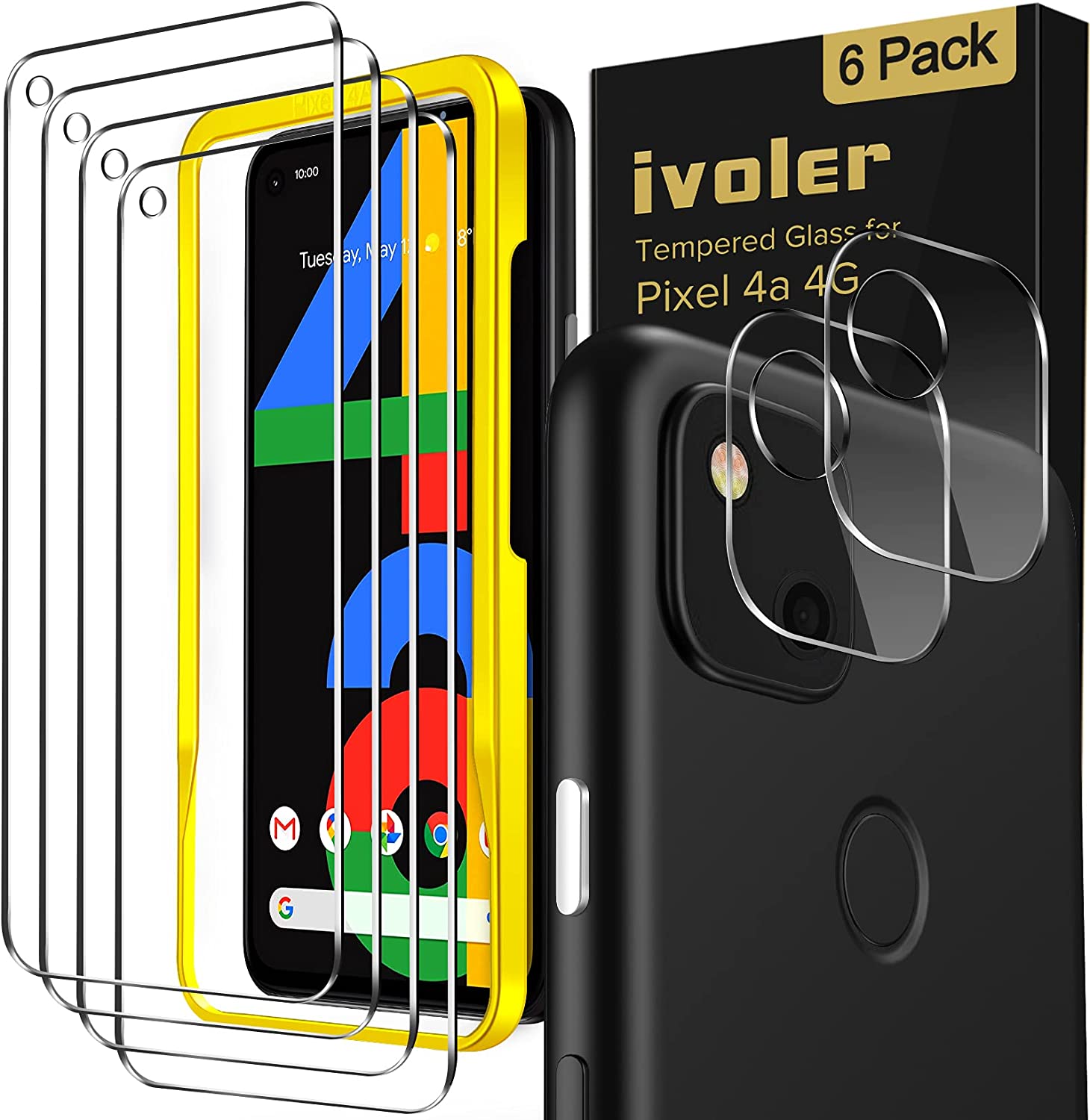Tempered Glass Screen Protector for Google Pixel 4a 5G with Camera Lens Protector