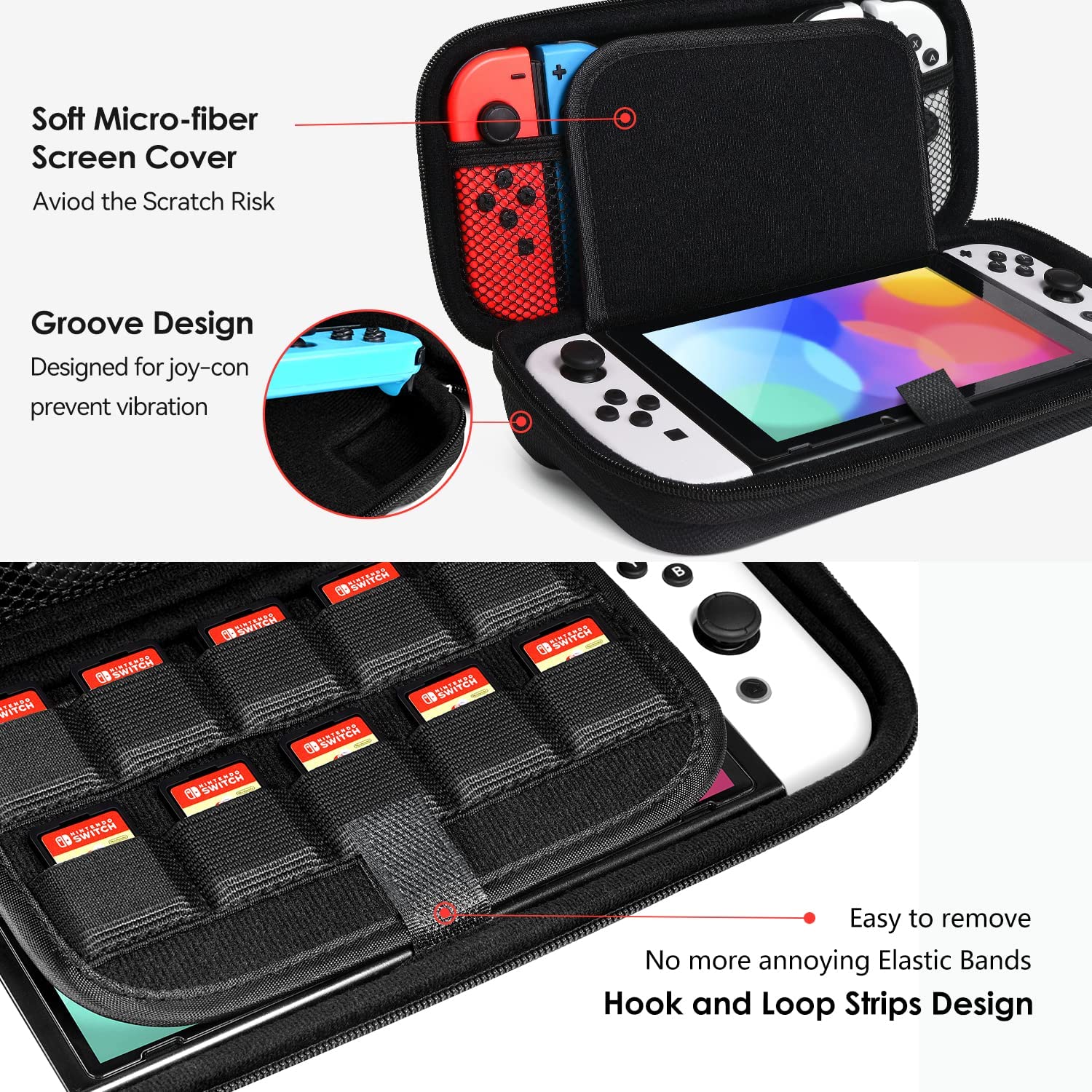 iVoler Carrying Storage Case for Nintendo Switch/Switch OLED Model (2021)
