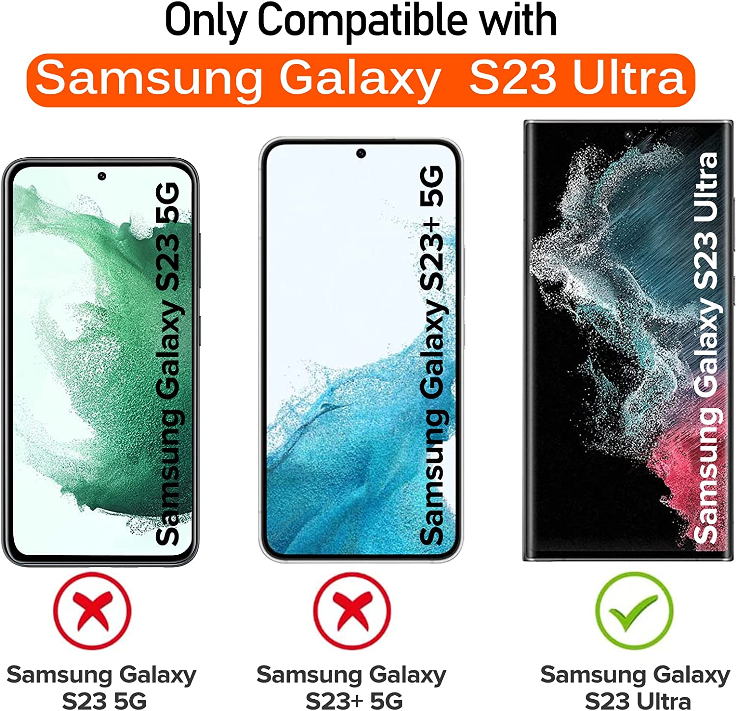 ivoler 3 in 1 Funda para Samsung Galaxy S23 Ultra 5G, Carcasa Protectora Anti-Choque Transparente