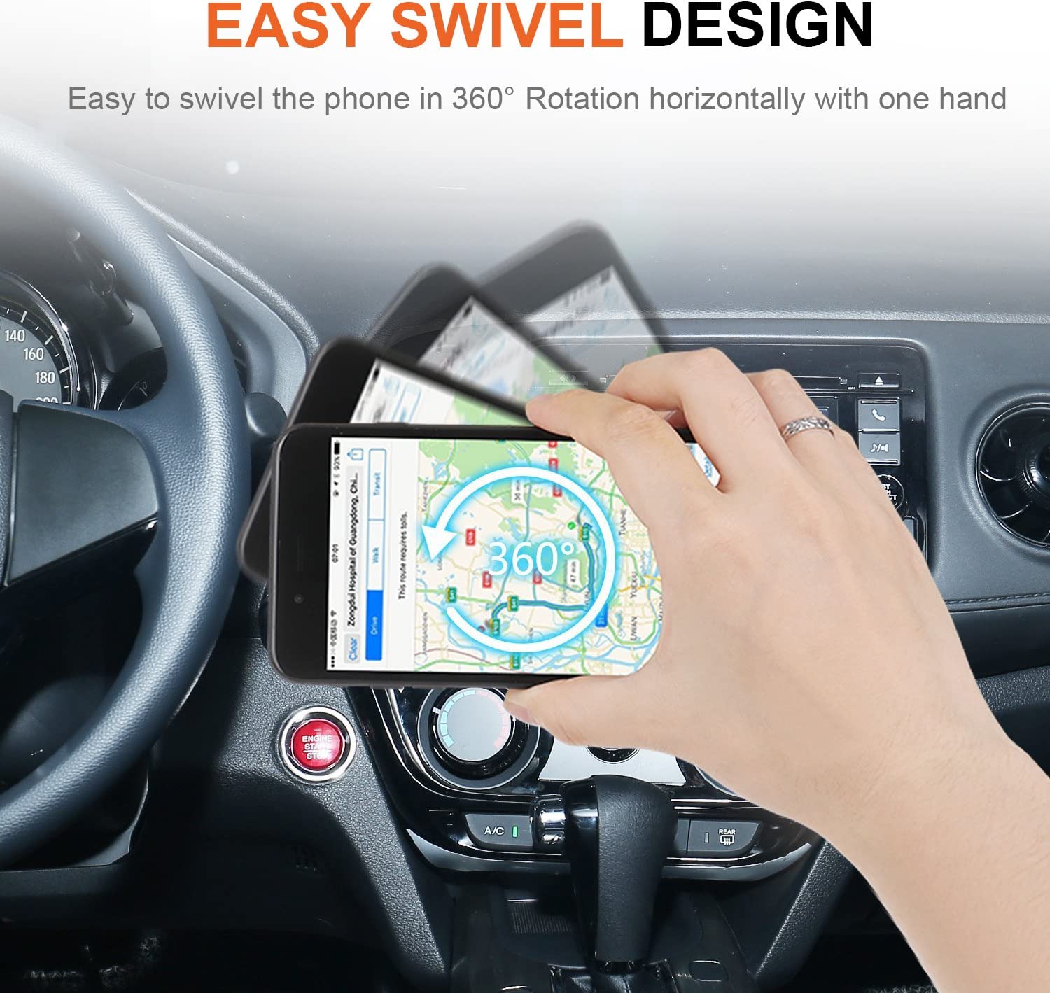 ivoler 2 Pack Soporte Móvil Coche, Iman Coche Móvil para Rejilla del Aire, 360°Rotación