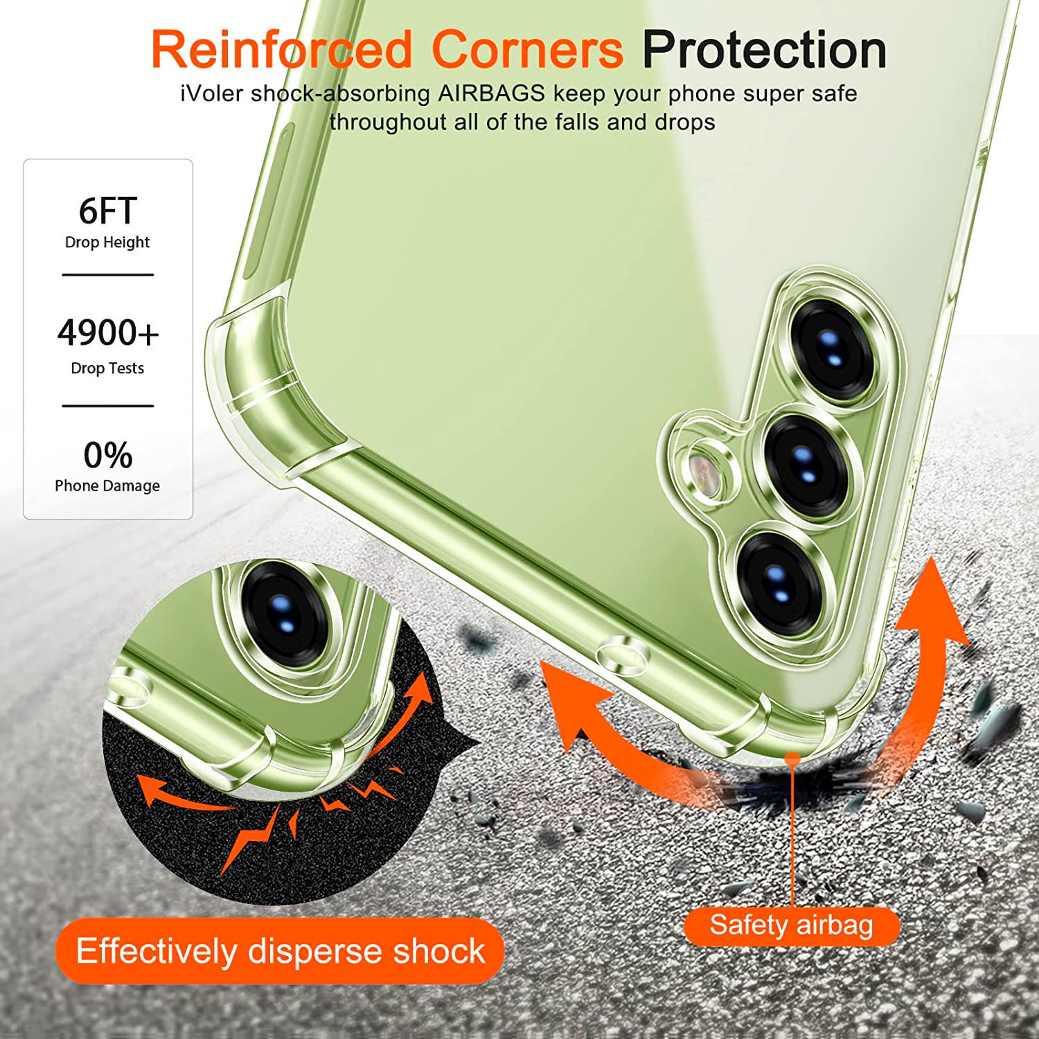 ivoler Coque pour Samsung Galaxy A14 4G / A14 5G avec 3 Pièces Protection Écran en Verre Trempé