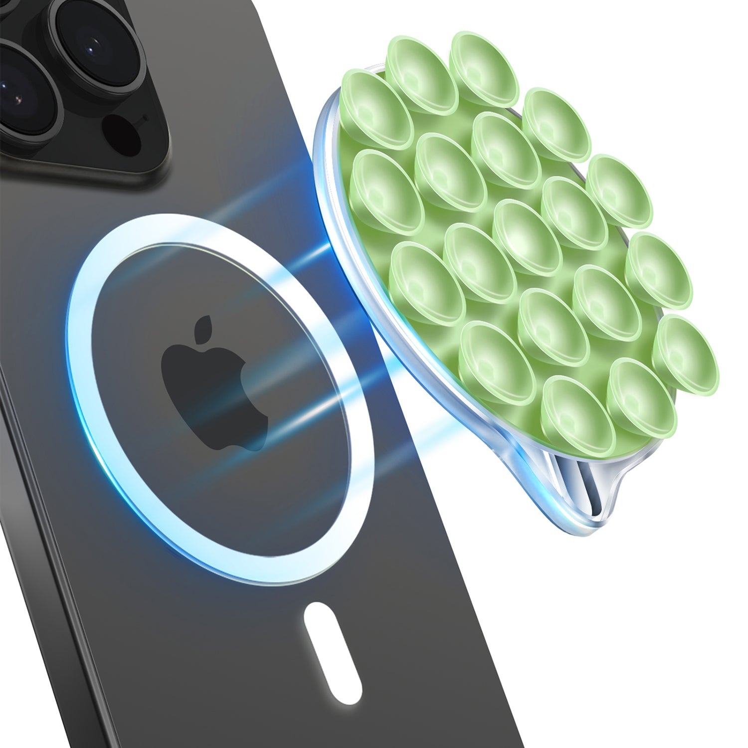 MagSuction Silicone Suction Cup Phone Mount for MagSafe (Light Green)