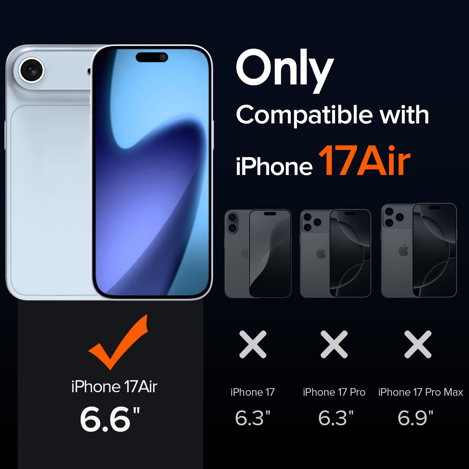 ivoler 3-in-1 Clear Case Designed for Phone 17 Air 6.6'' 2025 with 2 Pack Tempered Glass Screen Protector, Military Shockproof Hard Back Slim for iPhone Cover - Clear