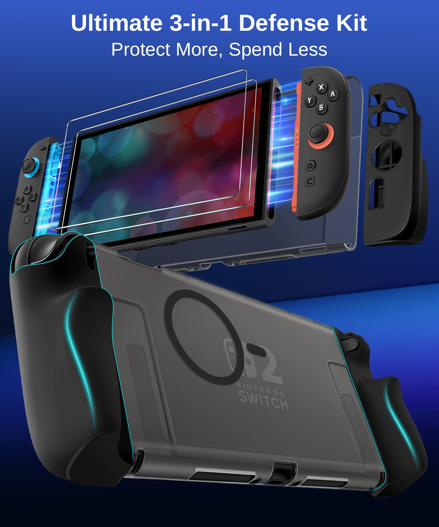 Dockable 5-in-1 MagSafe Grip Case for Nintendo Switch 2