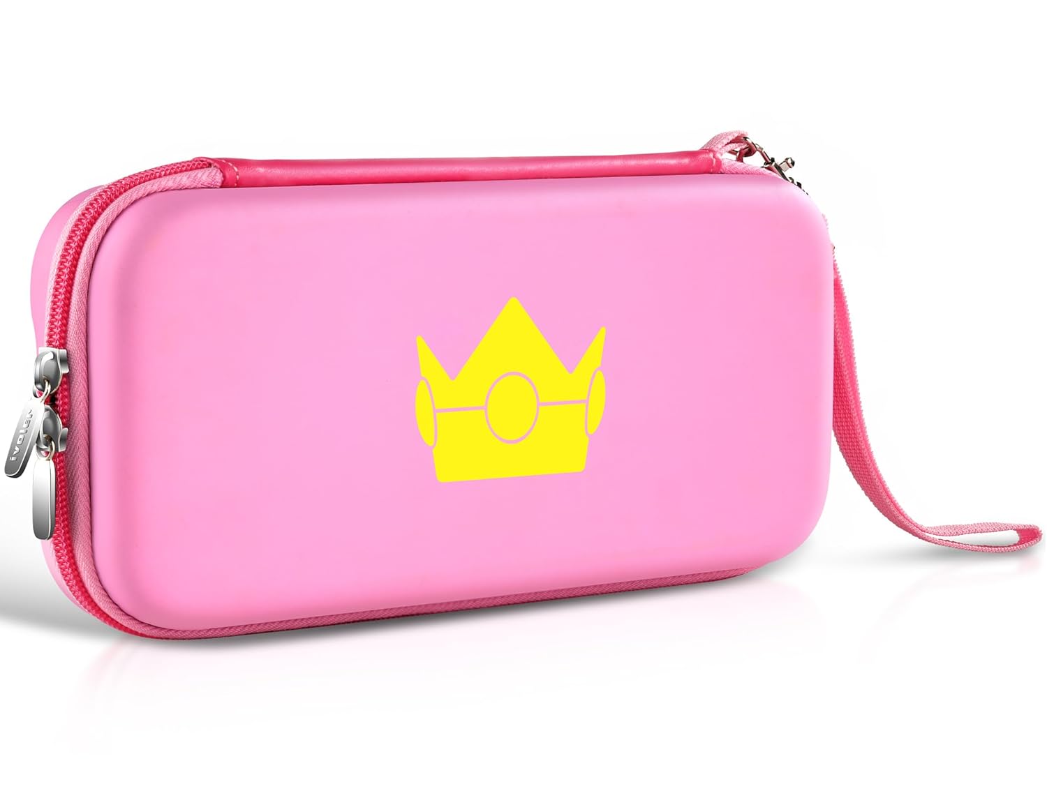 ivoler Carrying Case for Nintendo Switch and NEW Switch OLED Model(2021),Portable Hard Shell Pouch Carrying Travel Game Bag for Switch Accessories Holds 10 Game Cartridge (Pink)
