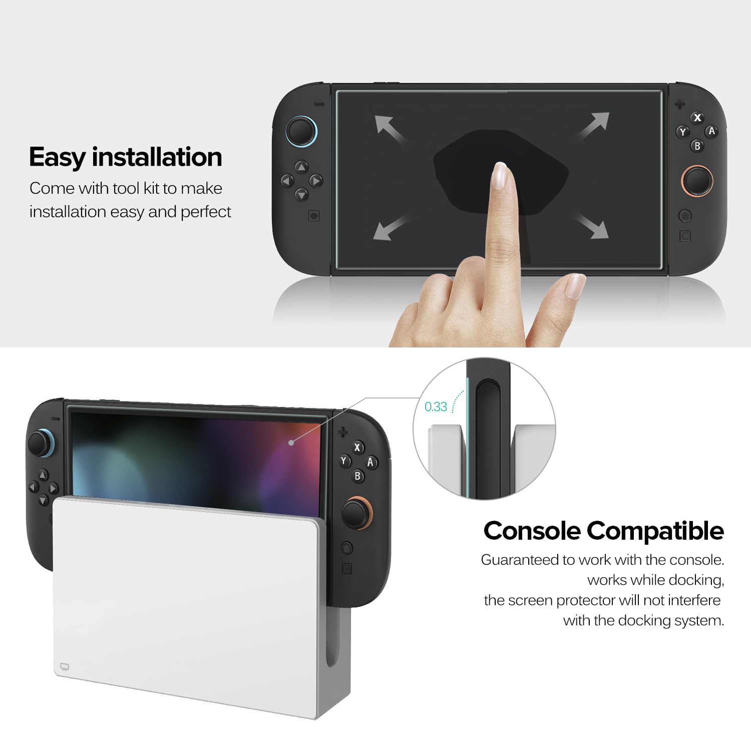 ivoler 3-Pack Screen Protector Tempered Glass for Nintendo Switch 2 Model 2025, Transparent HD Clear Anti-Scratch Screen Protector Accessories for Nintendo Switch 2, [7.9 inch]