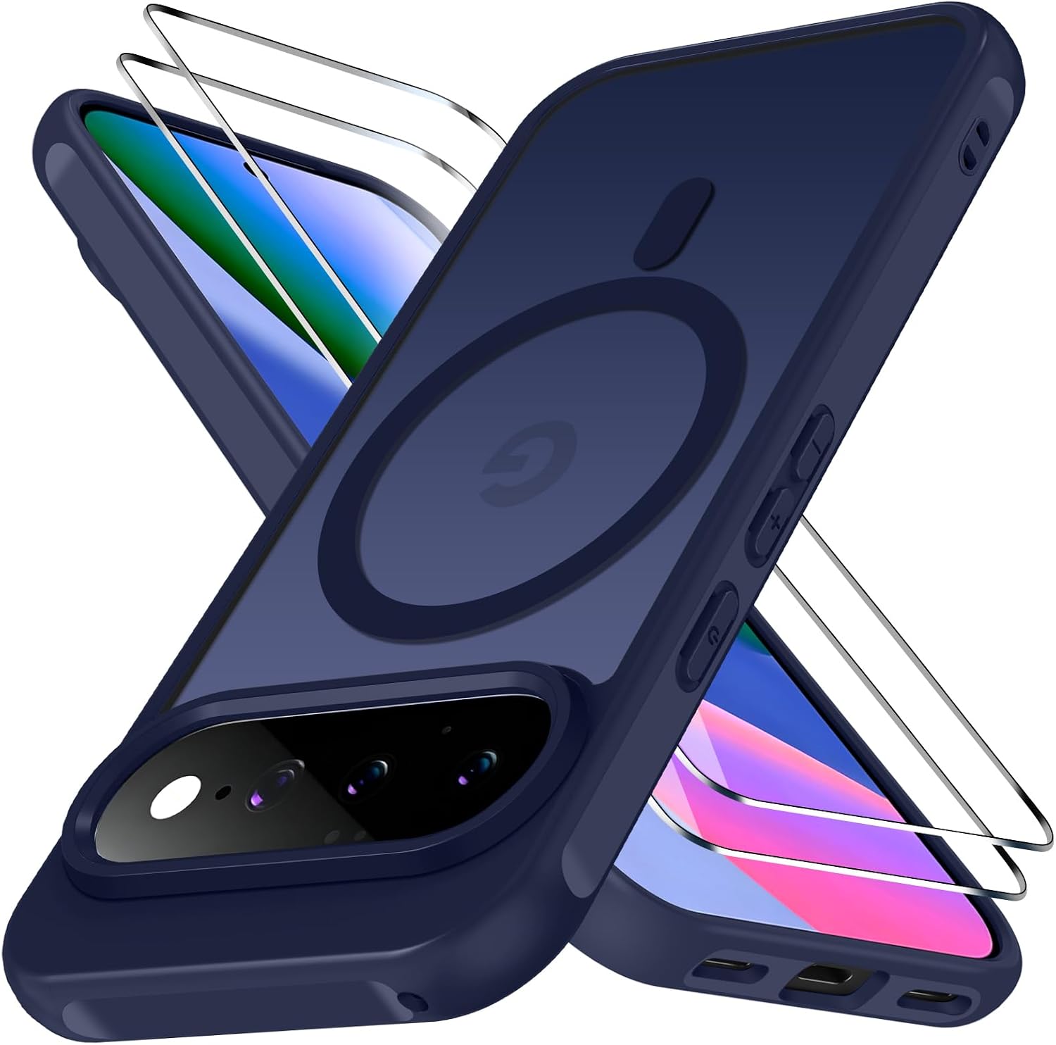 ivoler für Google Pixel 11 Hülle mit 2 Panzerglas, MagSafe, Dunkelblau