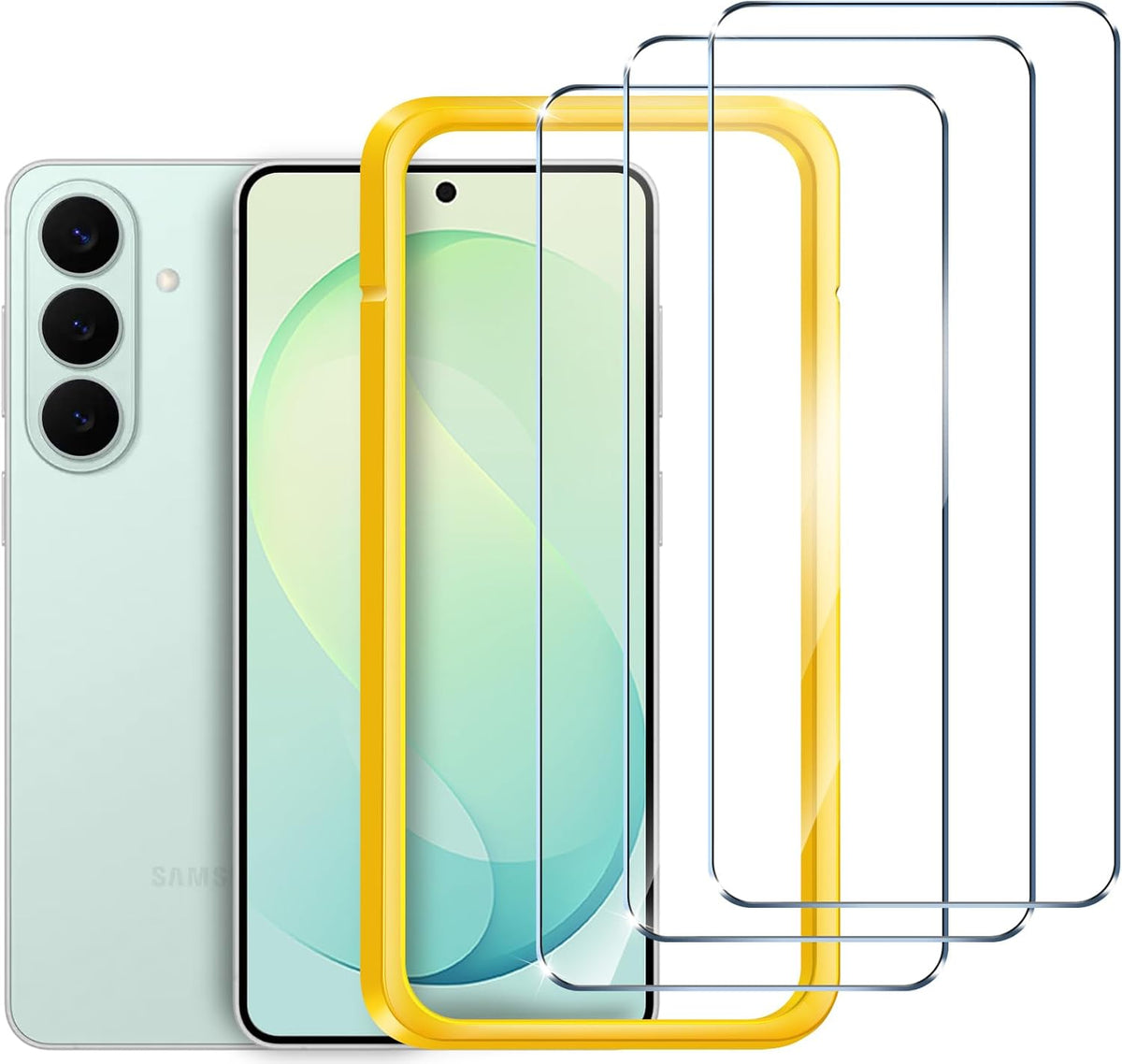 ivoler 3 Pack Screen Protector for Samsung Galaxy S26 FE 5G, with Easy Installation Tool,9H Hardness Tempered Glass, Anti-Scratch Film, Anti-Bubble
