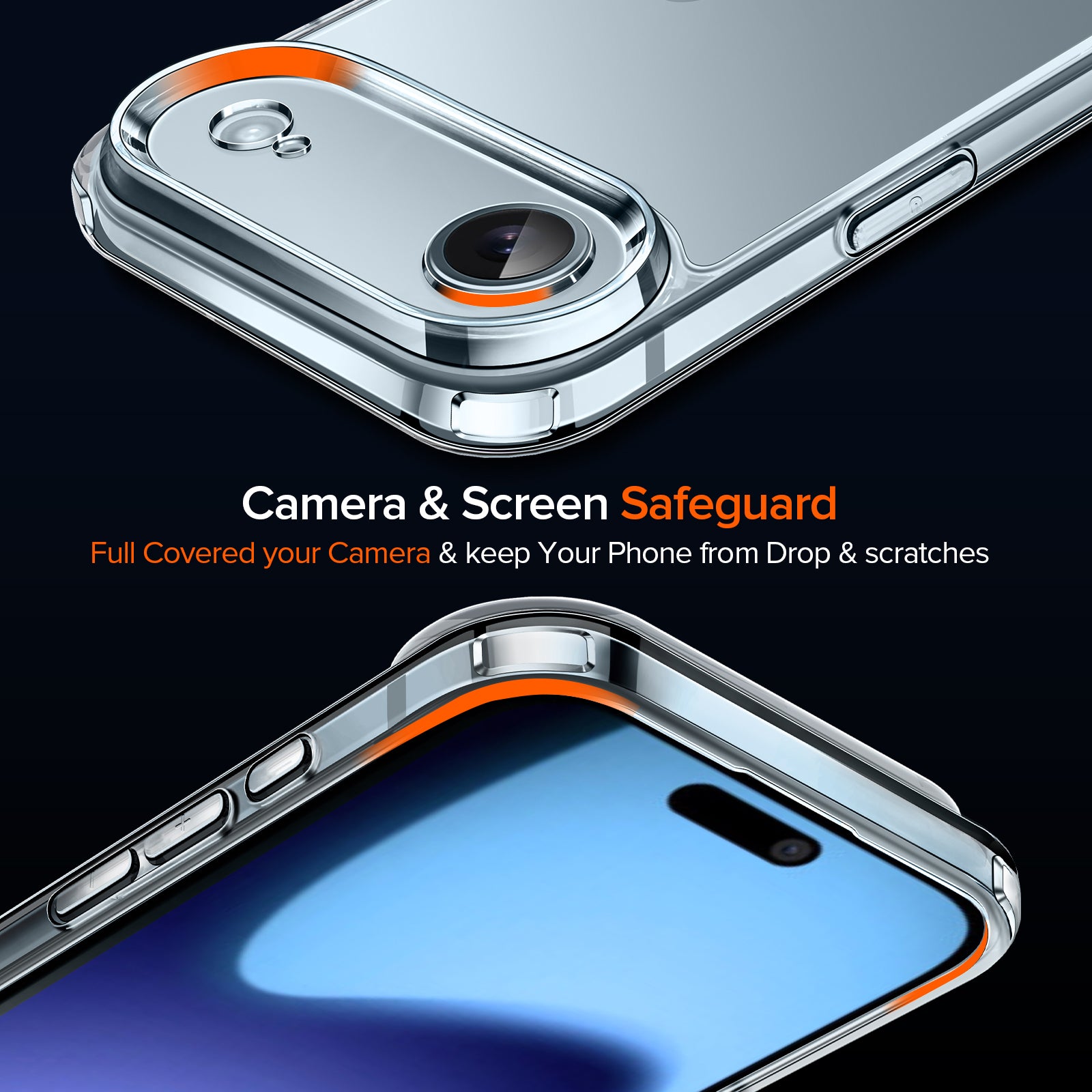 ivoler 3-in-1 Clear Case Designed for Phone 17 Air 6.6'' 2025 with 2 Pack Tempered Glass Screen Protector, Military Shockproof Hard Back Slim for iPhone Cover - Clear