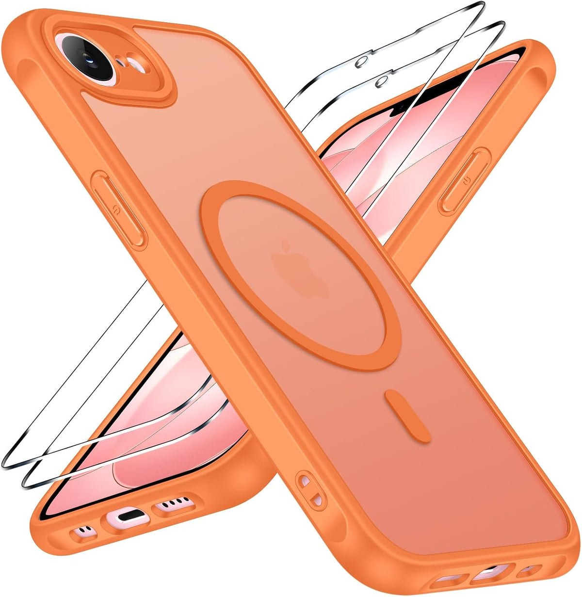 ivoler 3-i-1 magnetiskt fodral f?r iPhone 17e/iPhone 16e, orange