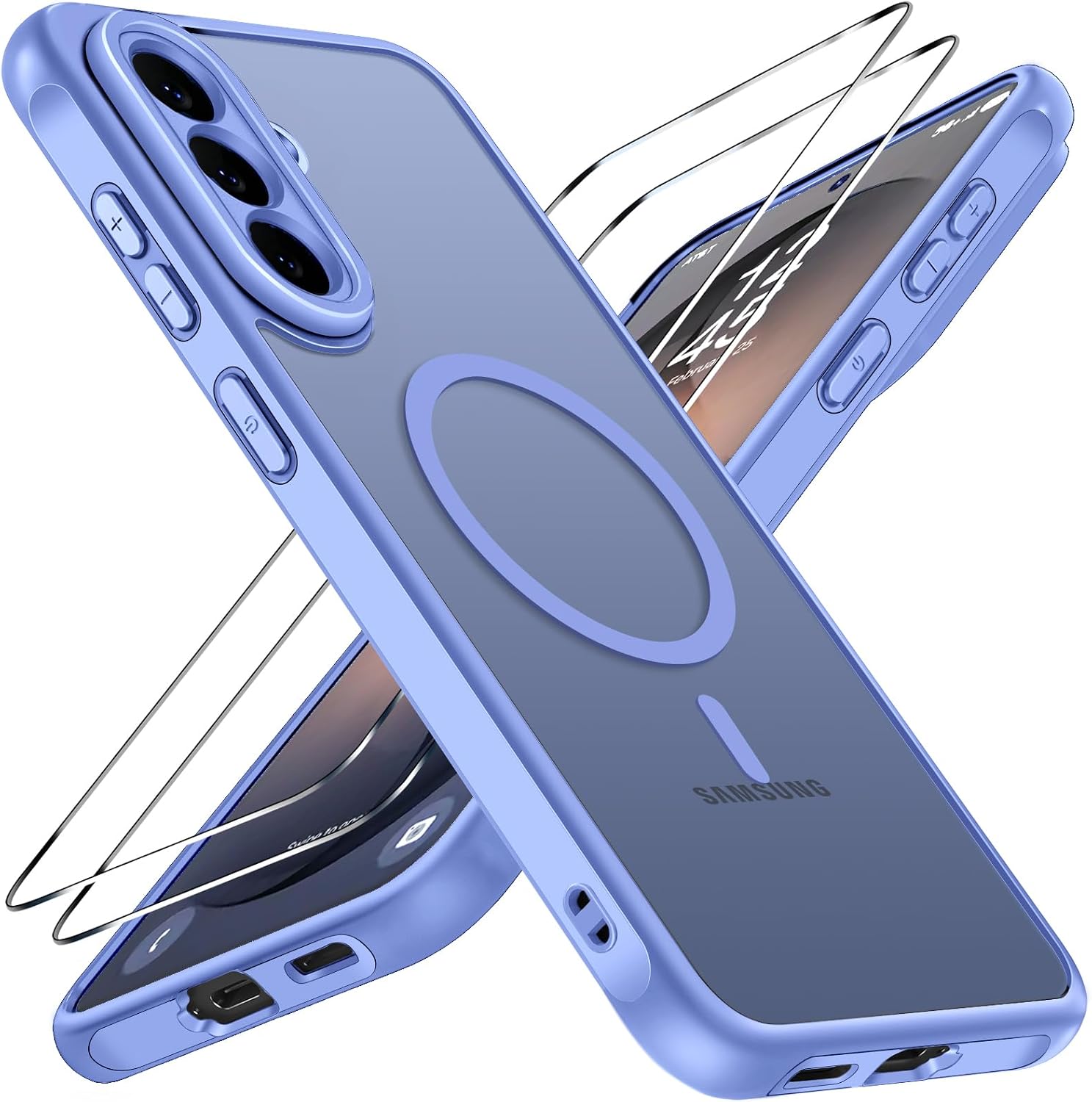 ivoler 3 in 1 Magnetisch H¨¹lle f¨¹r Samsung Galaxy S26 FE , Matt Hellblau