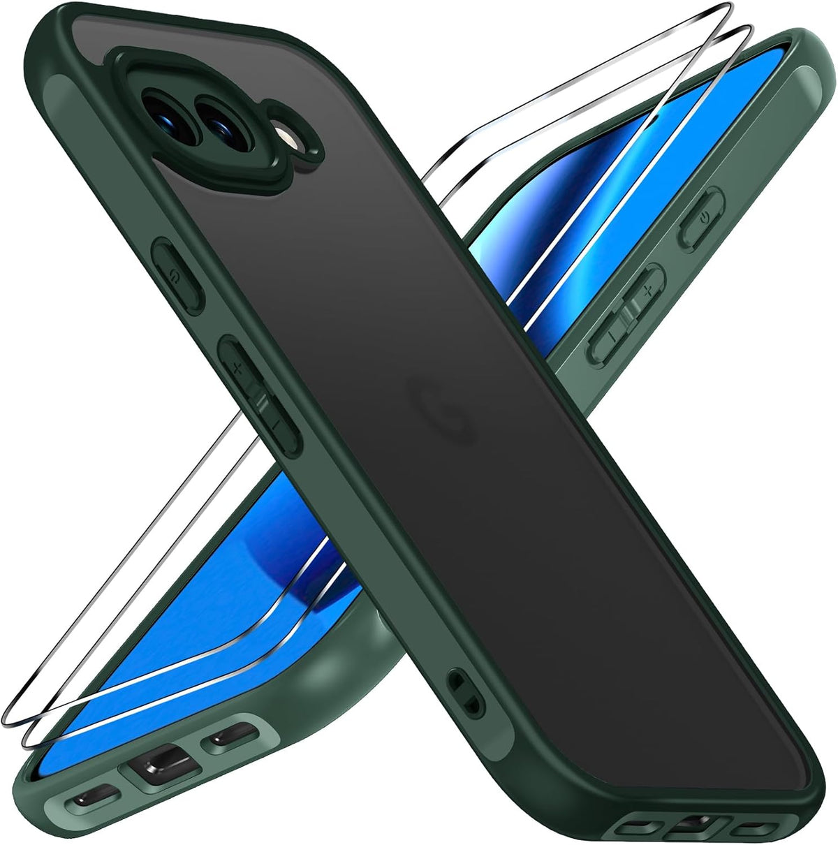 ivoler Nie Vergilbung Klar H¨¹lle f¨¹r Samsung Galaxy S24 5G, 1 Handyh¨¹lle mit 2 St¨¹ck Panzer Schutz Glas, [Milit?rischer Schutz] Sto?fest Transparent Schutzh¨¹lle D¨¹nn Durchsichtige Case (Grau)