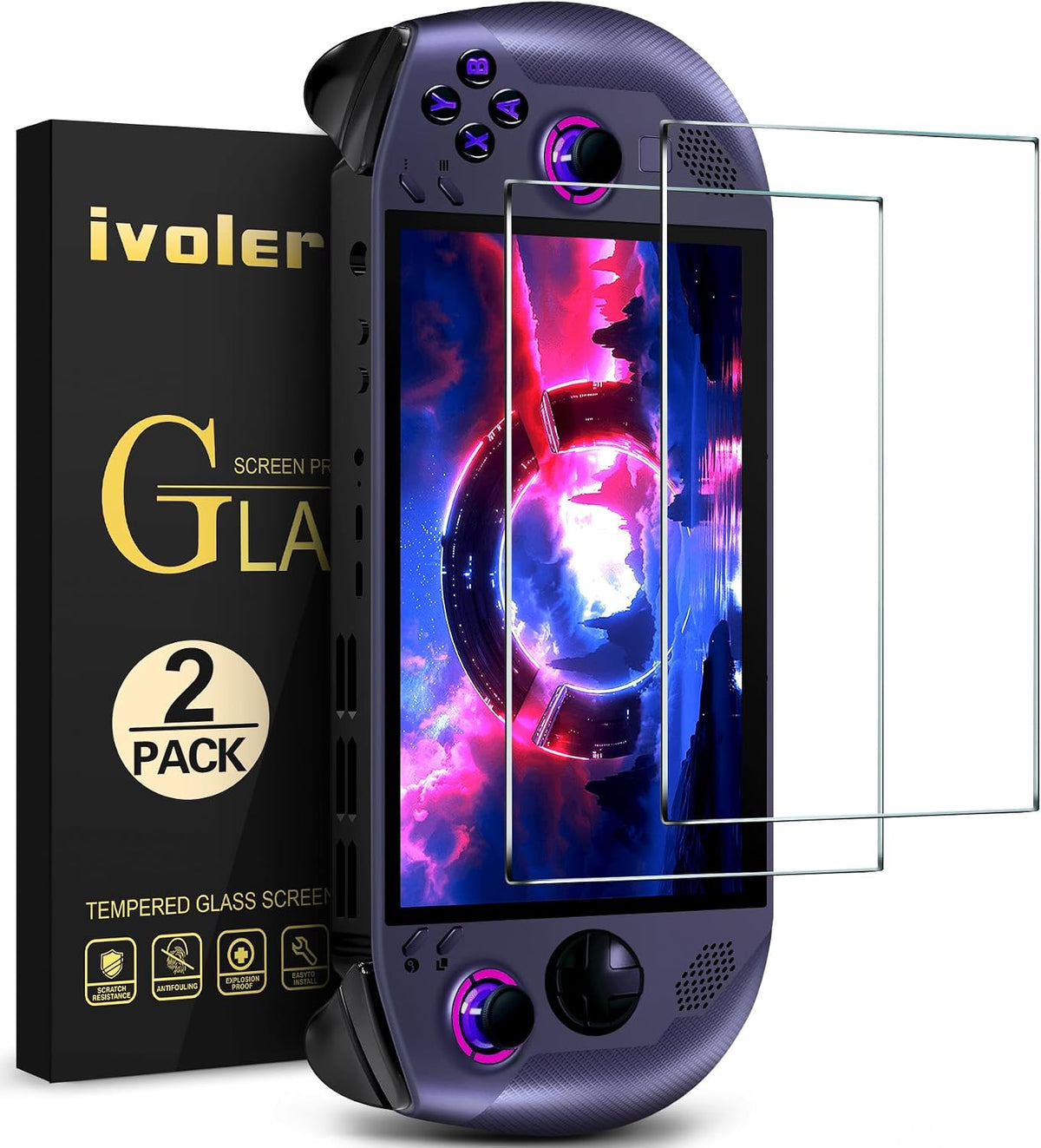 ivoler 2 Pack Screen Protector Compatible with Lenovo Go S with Tempered Glass Protection Film - without air bubbles -Ultra Resistant Hardness 9H [video game]