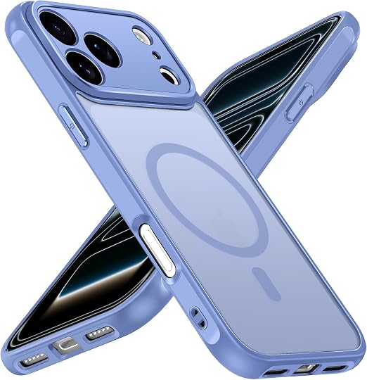 iVoler Cover Magnetica per iPhone 17 PRO Max 6.9 Pollici, [Compatibile con MagSafe] [Protezione Antiurto di Grado Militare] Custodia Traslucida Opaca Posteriore Sottile Silicone Protettiva Case - Blu