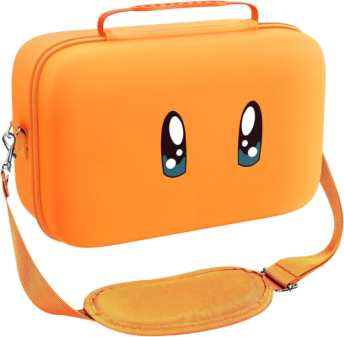 ivoler Carrying Storage All in One Case for Nintendo Switch 2, Portable Traveler Deluxe Carrying-All Protective Hard Messenger Bag Soft Lining Pouch 20 Games for Console & Accessories, Orange