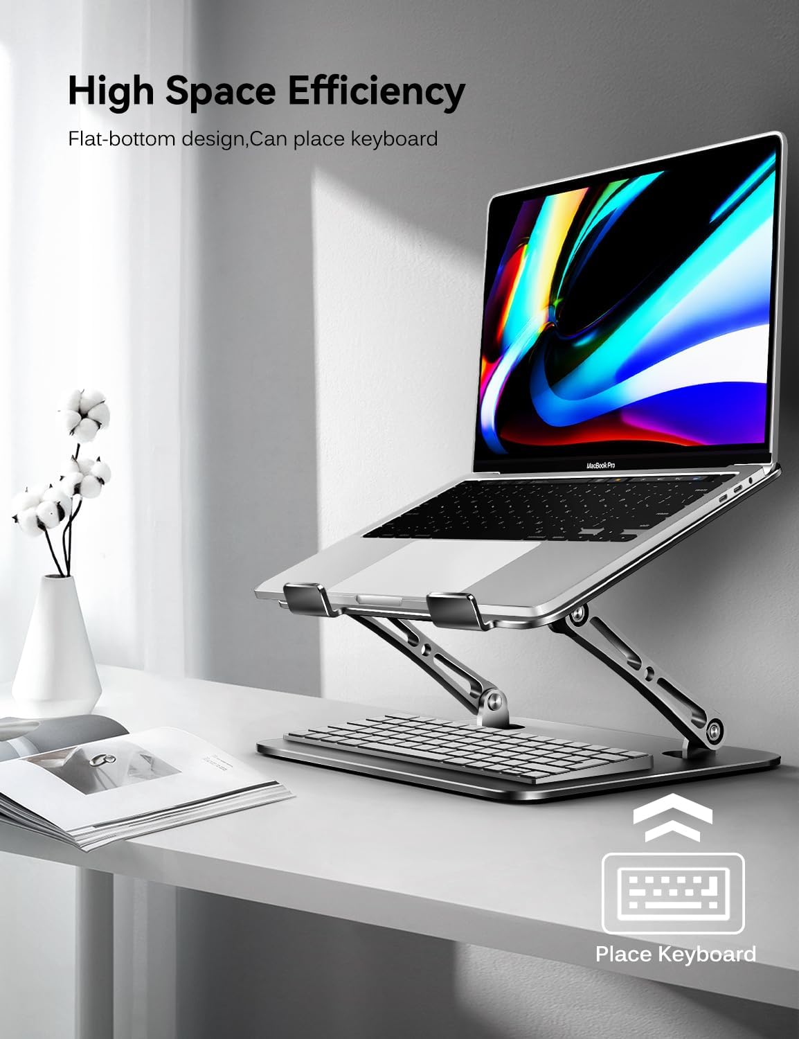 ivoler Adjustable Laptop Stand with 360° Rotating Base[Black]