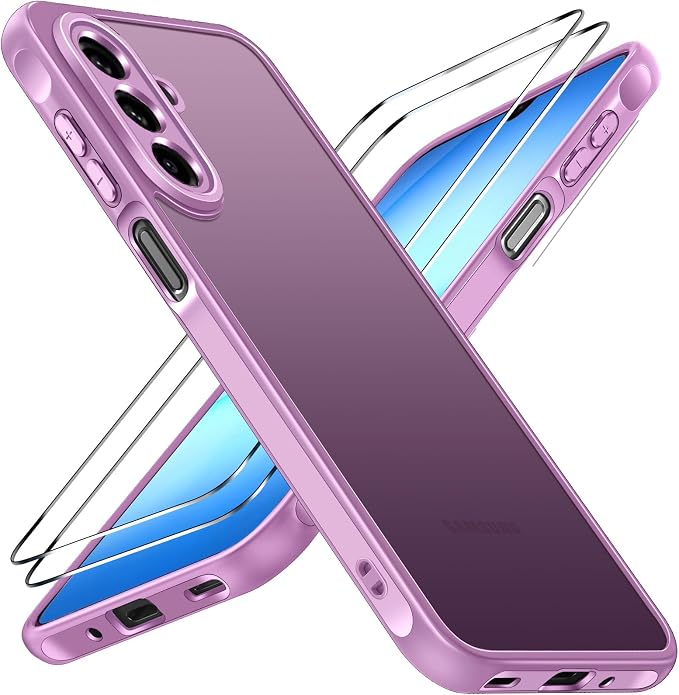 iVoler Cover Opaca per Samsung Galaxy A18 / A17 4G / 5G con 2 Pezzi Vetro Temperato, [Antiurto di Grado Militare] Custodia Traslucida Posteriore Anti-Impronte Anti-Graffio Rigida Sottile Case, Rosa