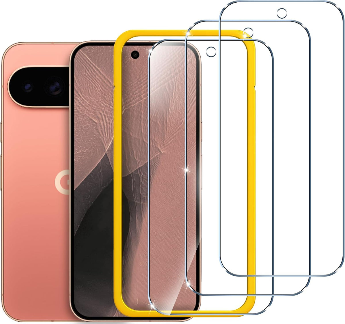 ivoler 3 Pack Screen Protector for Google Pixel (11/10 / 9) Pro XL, 6.8?Inch, Tempered Glass with Alignment Frame Tool, 9H Hardness, Bubble?Free, Ultra Resistant