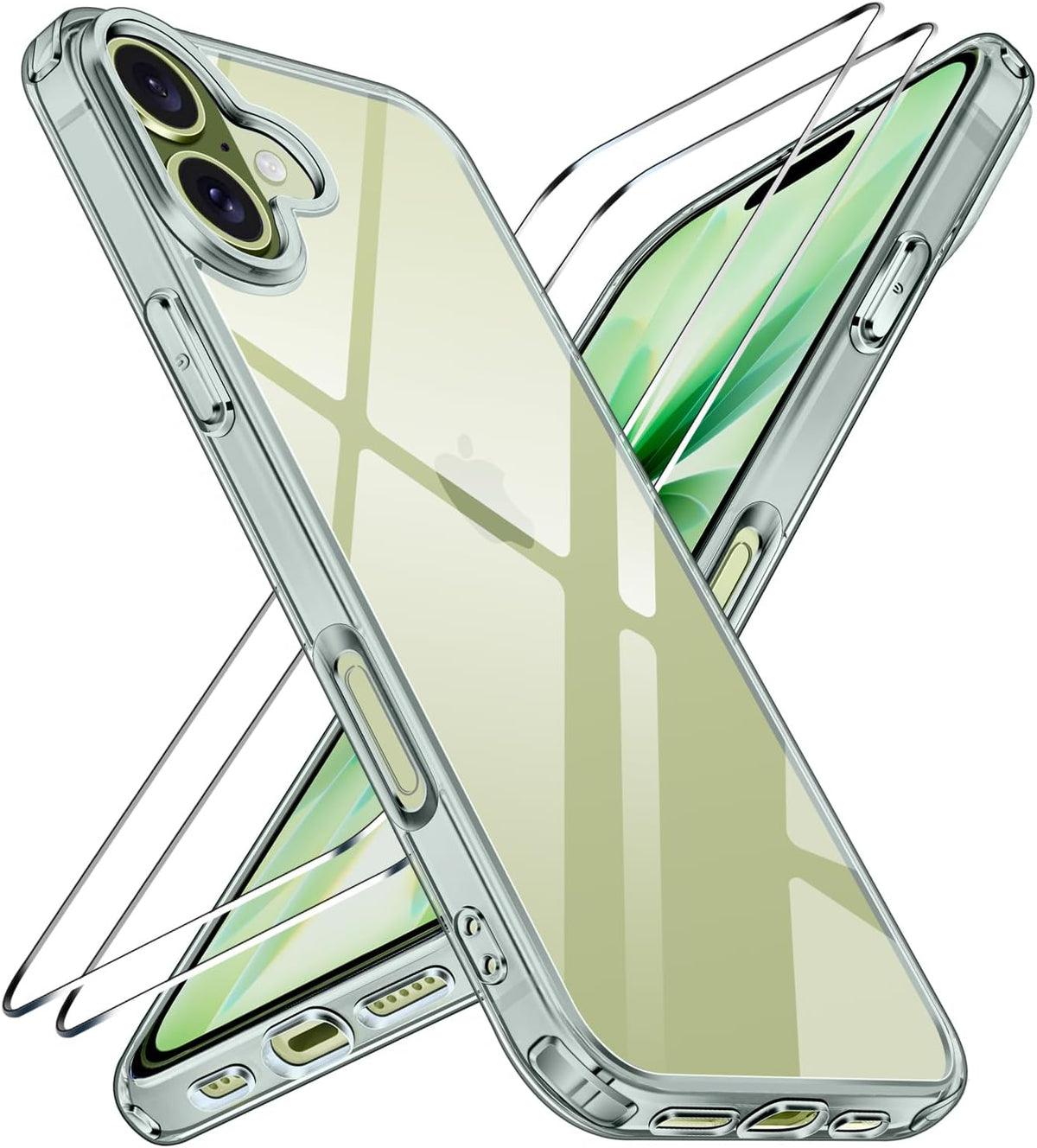 ivoler 3 in 1 Cover for iPhone 17 6.3" Case with 2 Pack Screen Protector, Military Anti-Shock Protective - Sage